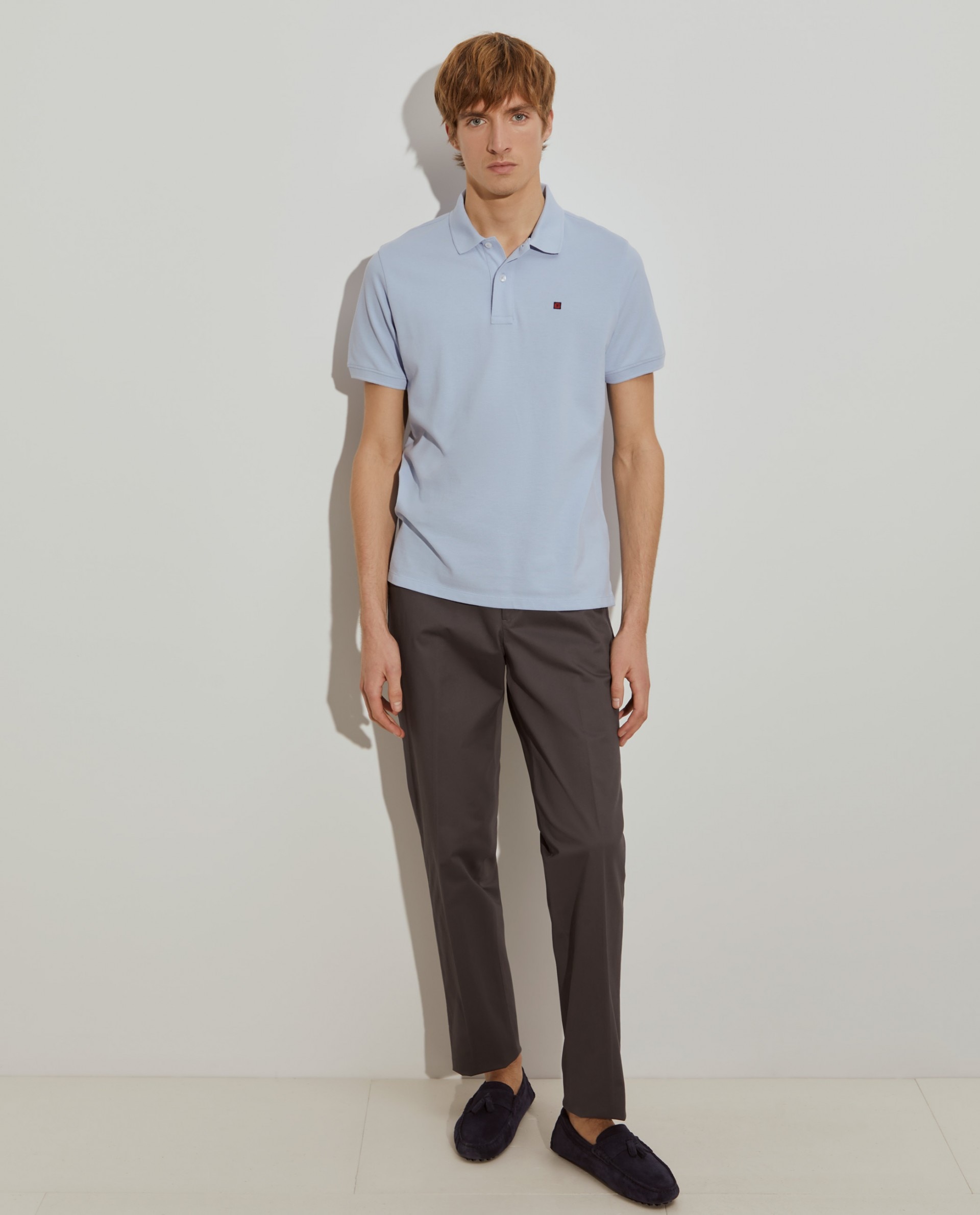 Polo regular fit de hombre en piqué de algodón en - Lion of Porches - Azul Azul-4