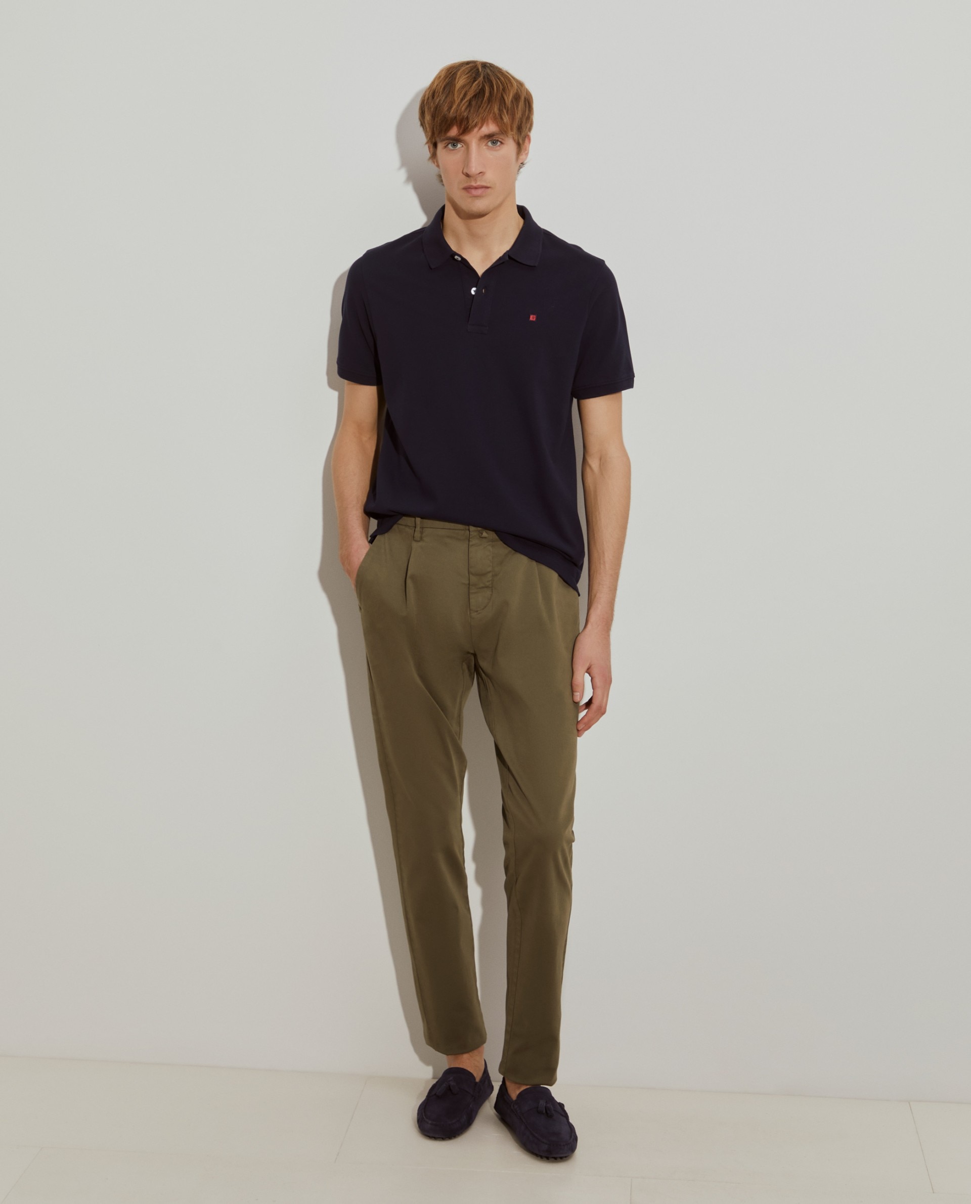 Imagen 0 de Polo regular fit de hombre en piqué de algodón en marino Azul marino