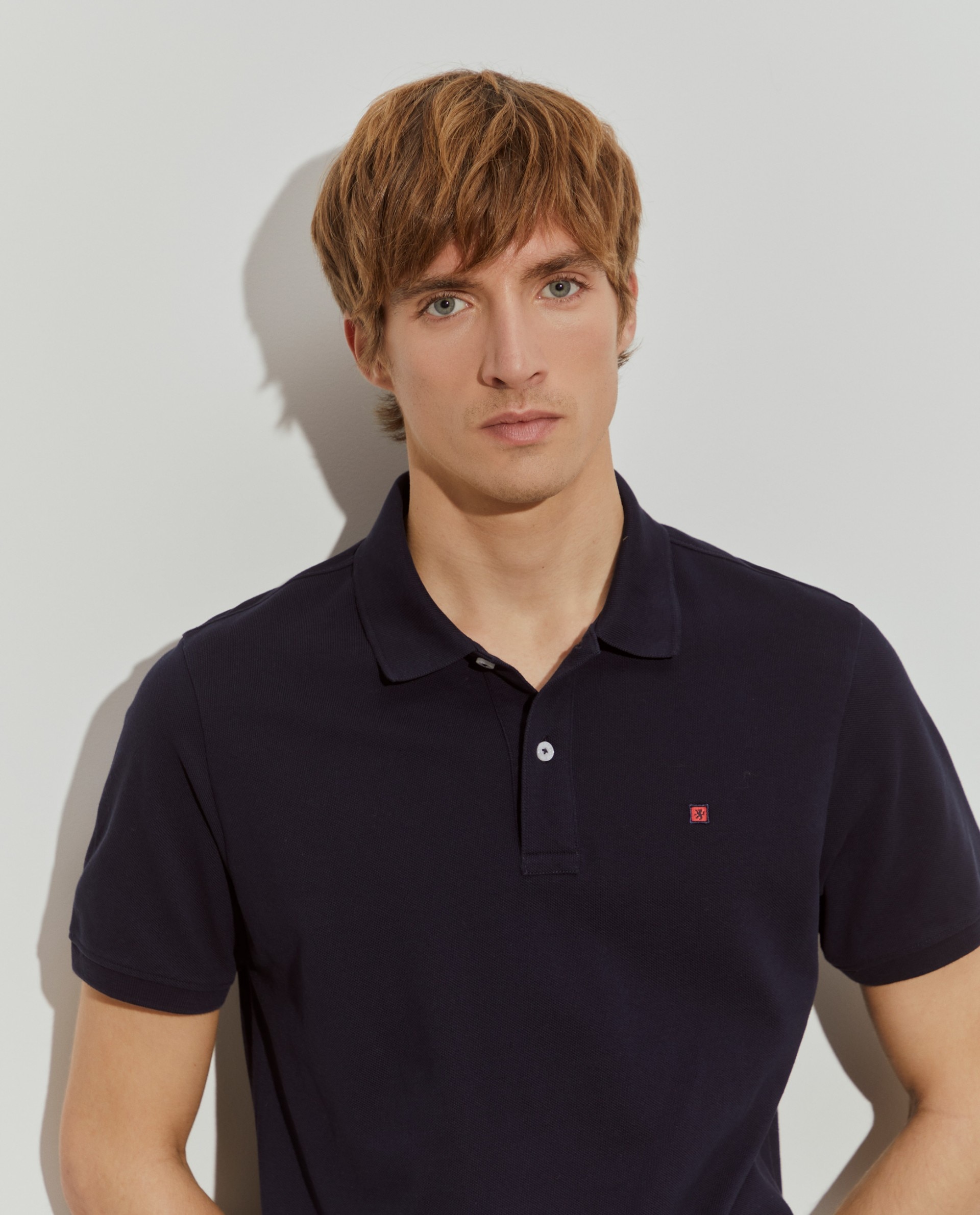 Polo regular fit en piqué de algodón de hombre - Lion of Porches - Azul marino Azul marino-2