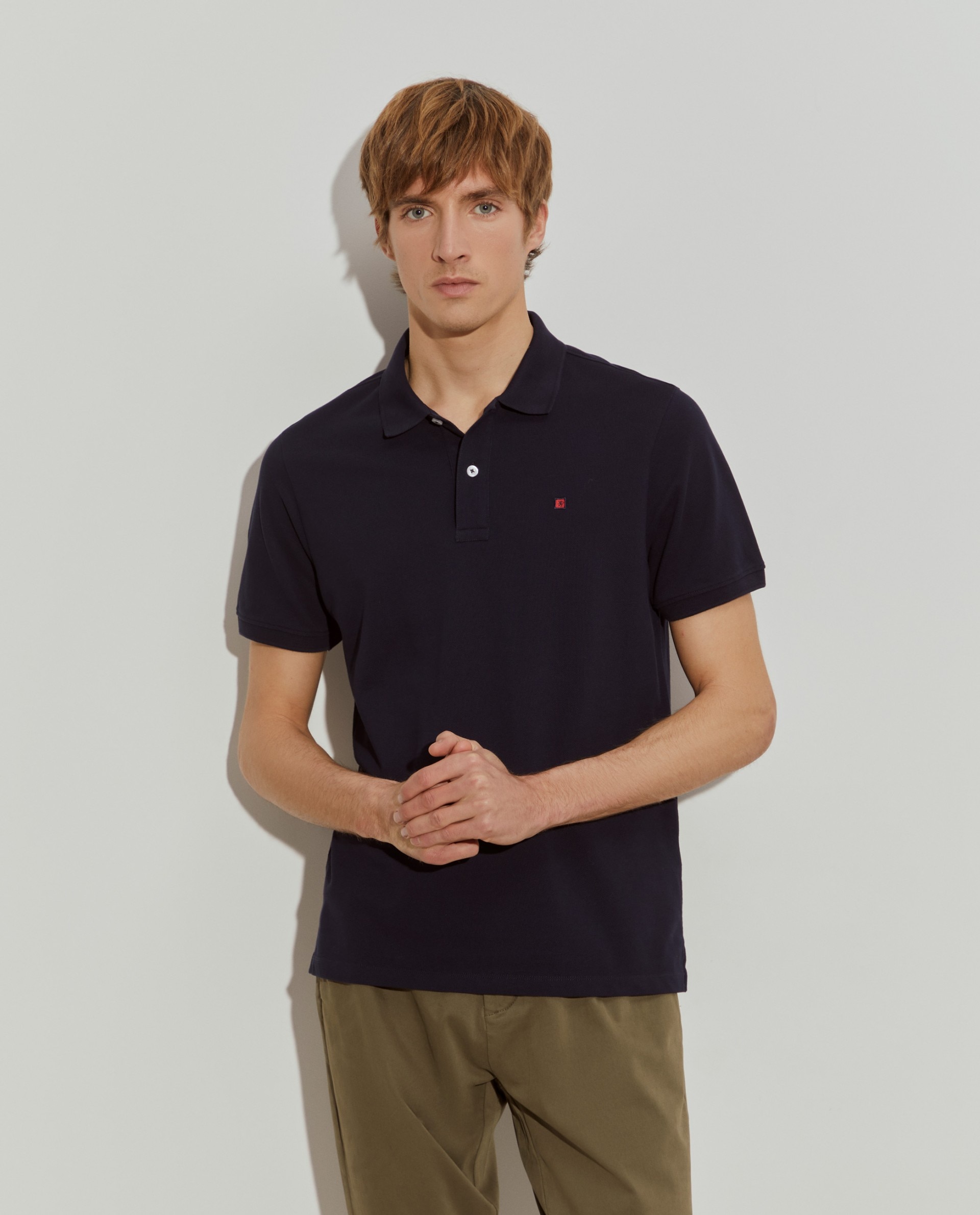 Polo regular fit en piqué de algodón de hombre - Lion of Porches - Azul marino Azul marino-4