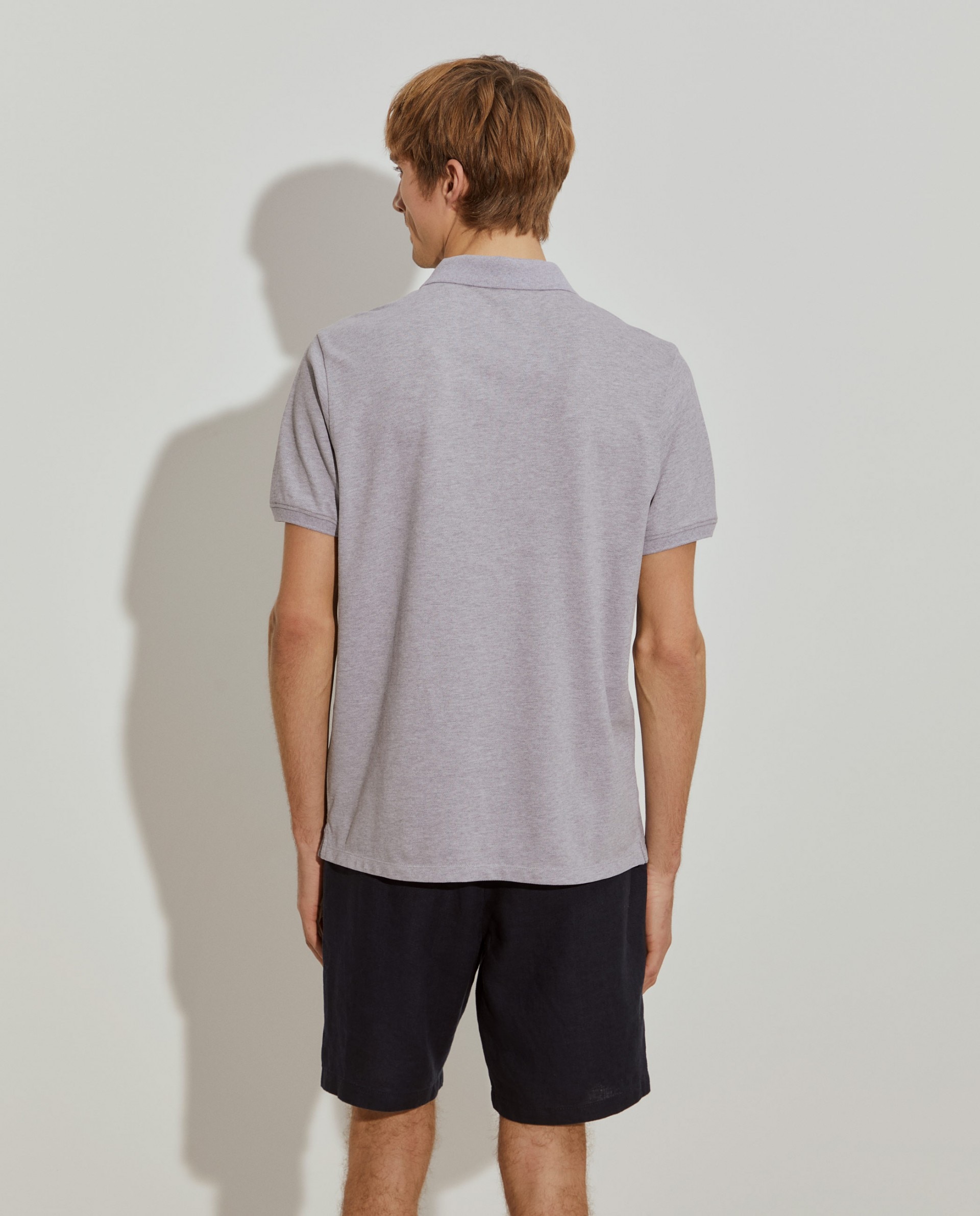 Polo regular fit de hombre en piqué de algodón en - Lion of Porches - Gris Gris-3