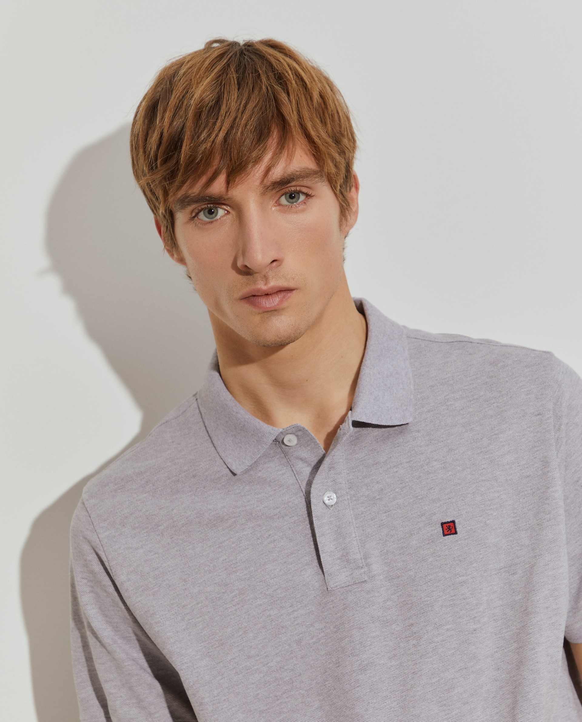 Polo regular fit de hombre en piqué de algodón en - Lion of Porches - Gris Gris-4