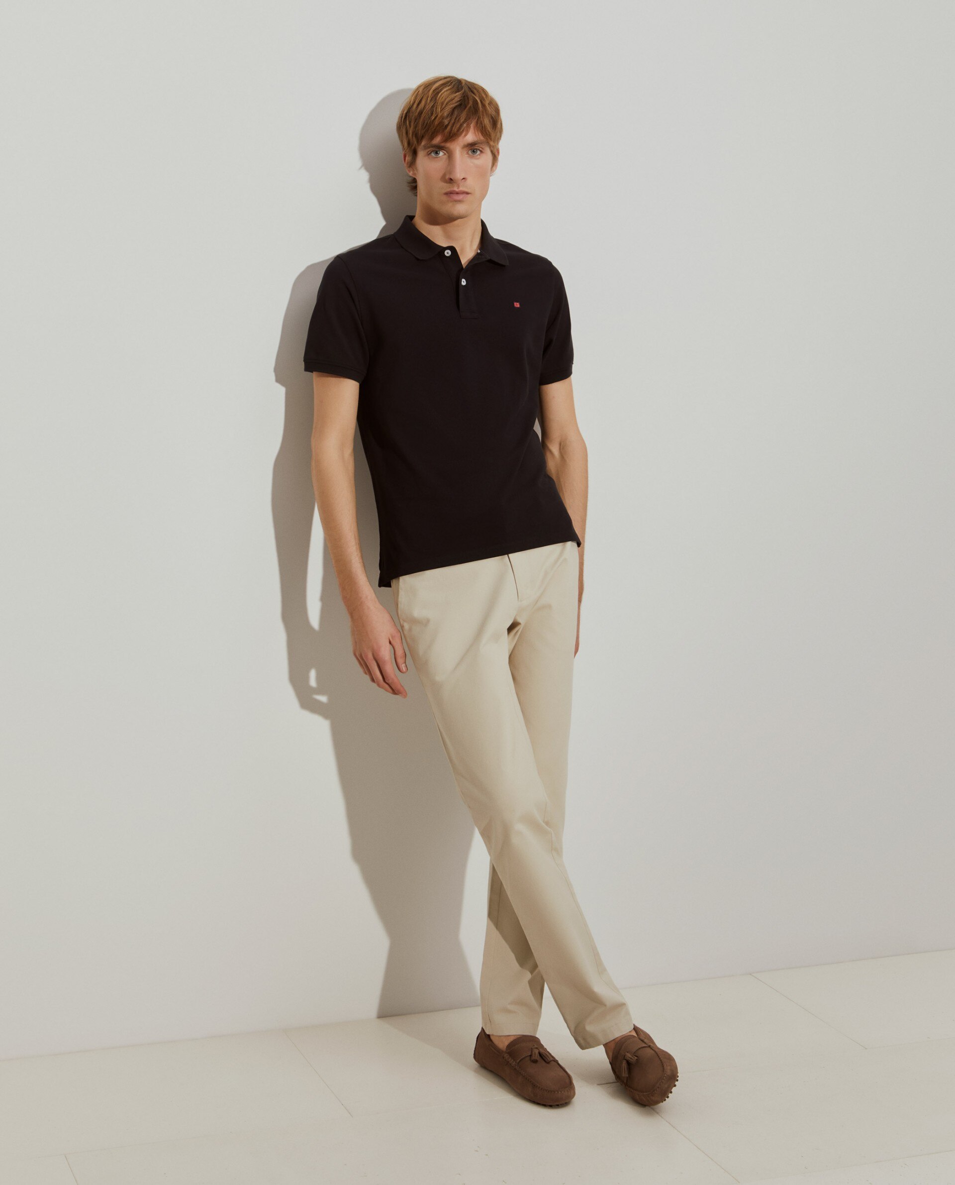 Polo regular fit de hombre en piqué de algodón en - Lion of Porches - Negro Negro-2