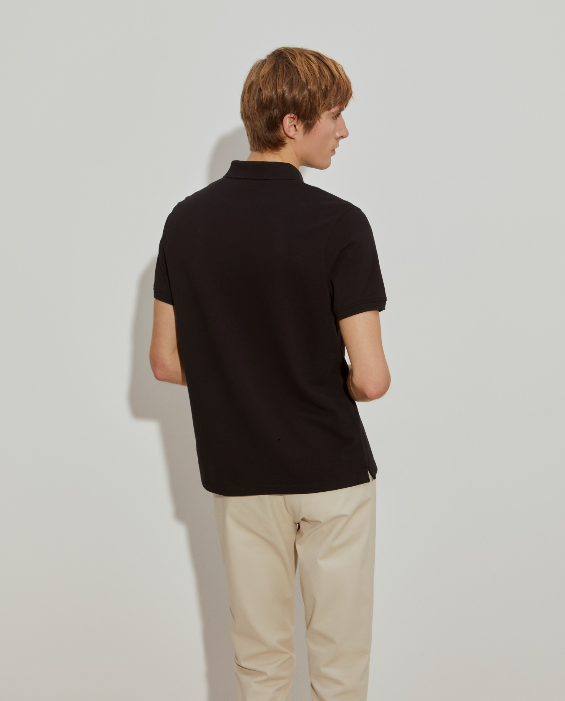Polo regular fit de hombre en piqué de algodón en - Lion of Porches - Negro Negro-3
