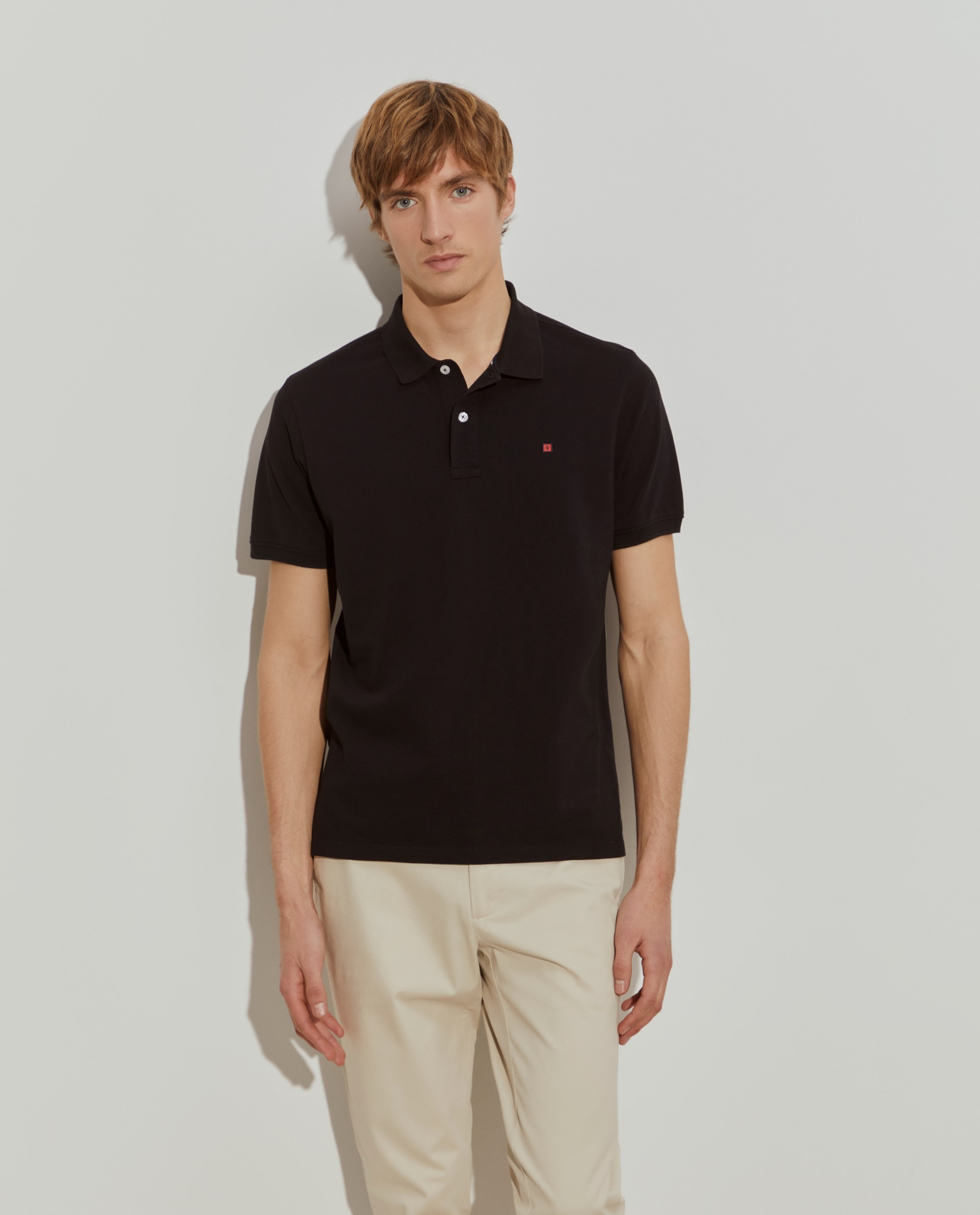 Polo regular fit de hombre en piqué de algodón en - Lion of Porches - Negro Negro-4