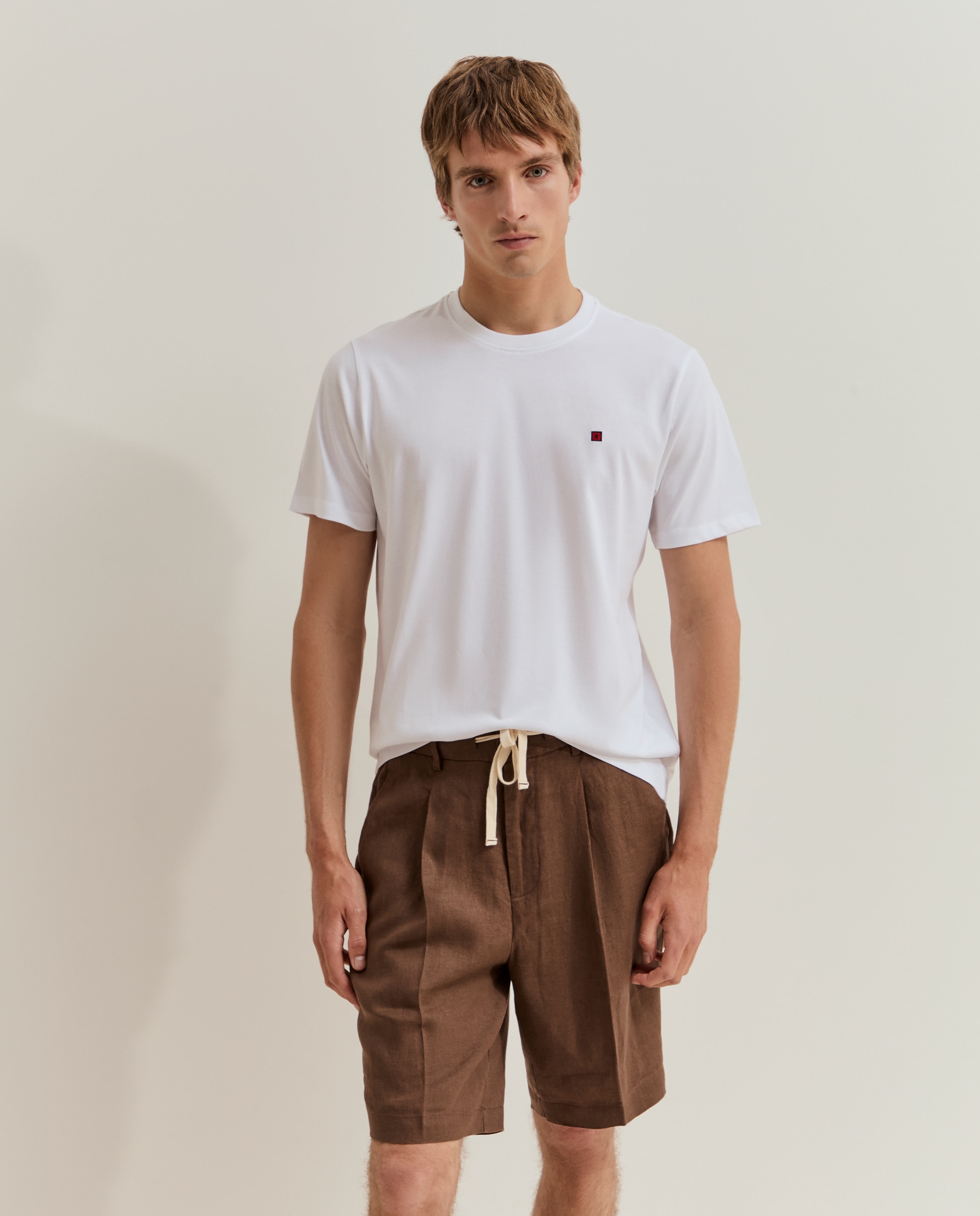 Camiseta básica de hombre en algodón de color blanca - Lion of Porches - Blanco Blanco-2