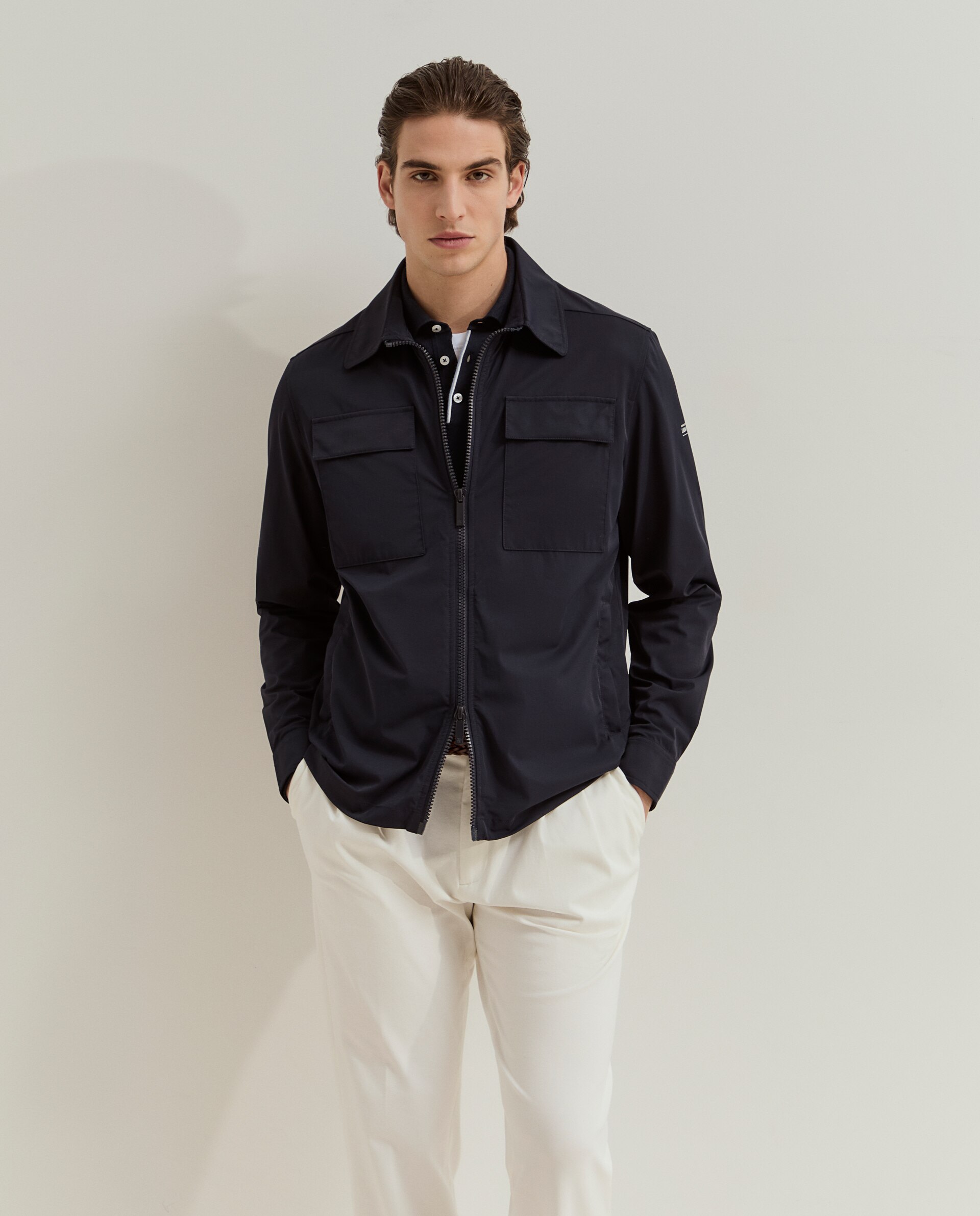 Sobrecamisa de hombre con bolsillos - Lion of Porches - Azul marino Azul marino-1