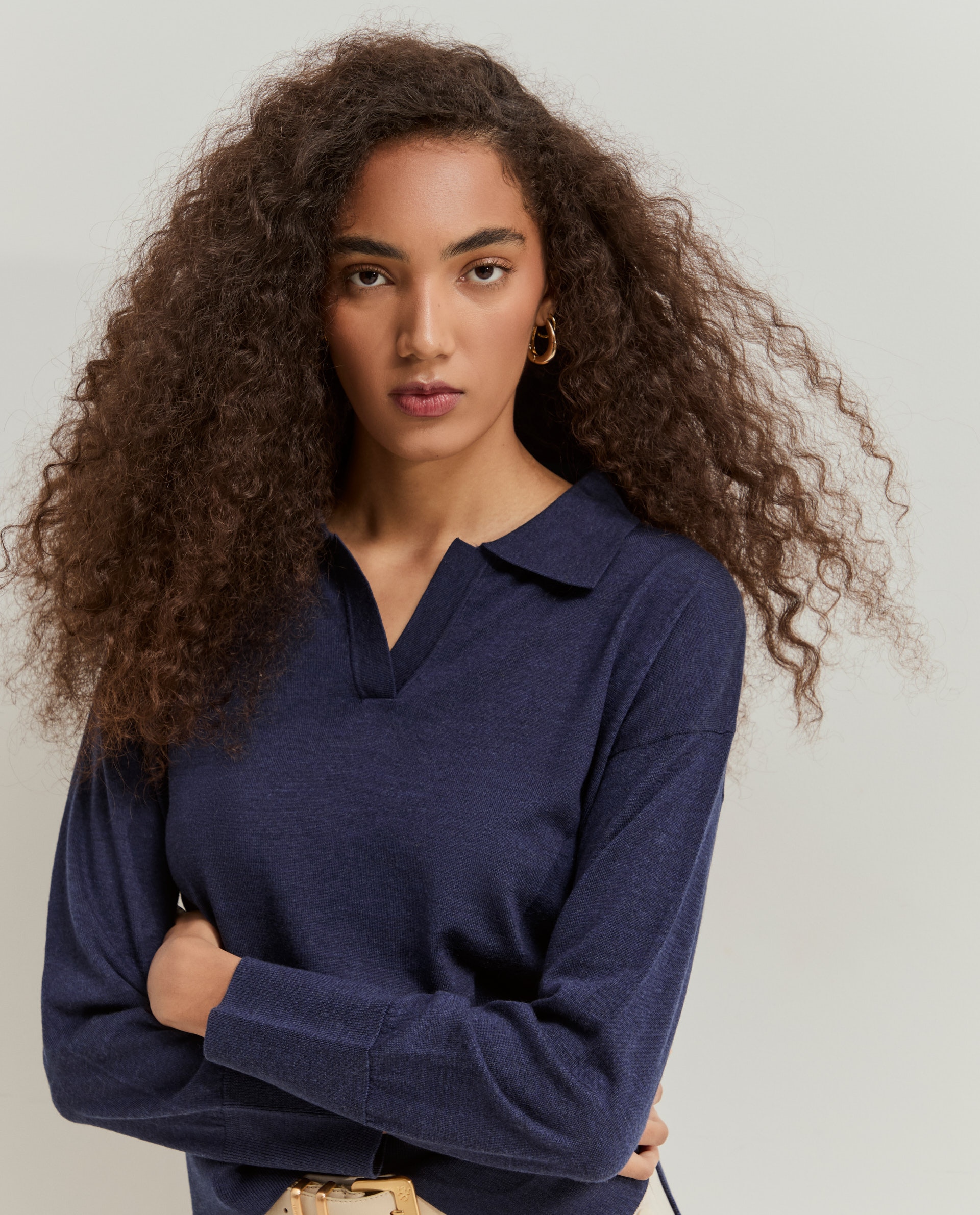 Jersey de mujer en lana - Lion of Porches - Azul Azul-1