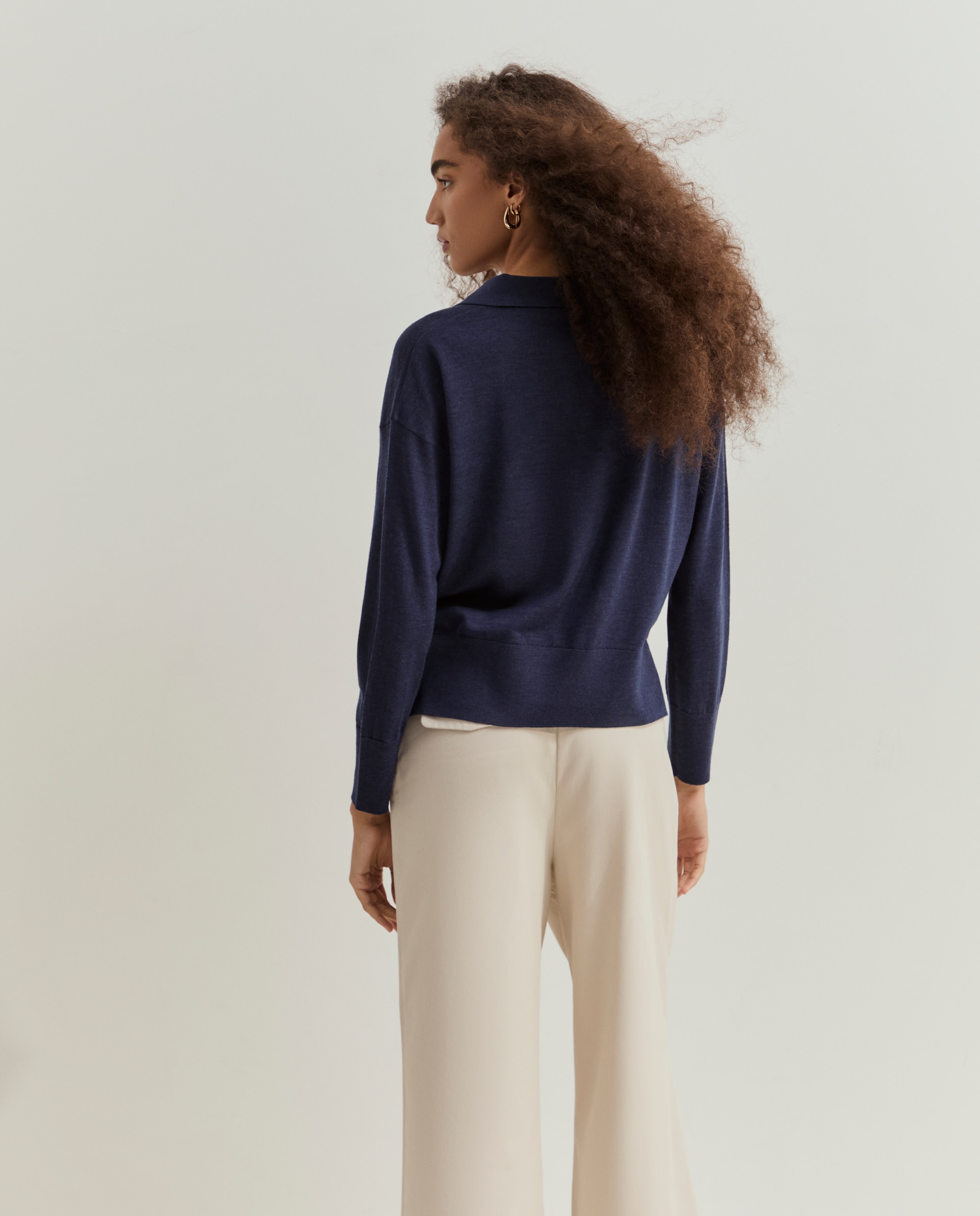 Jersey de mujer en lana - Lion of Porches - Azul Azul-3
