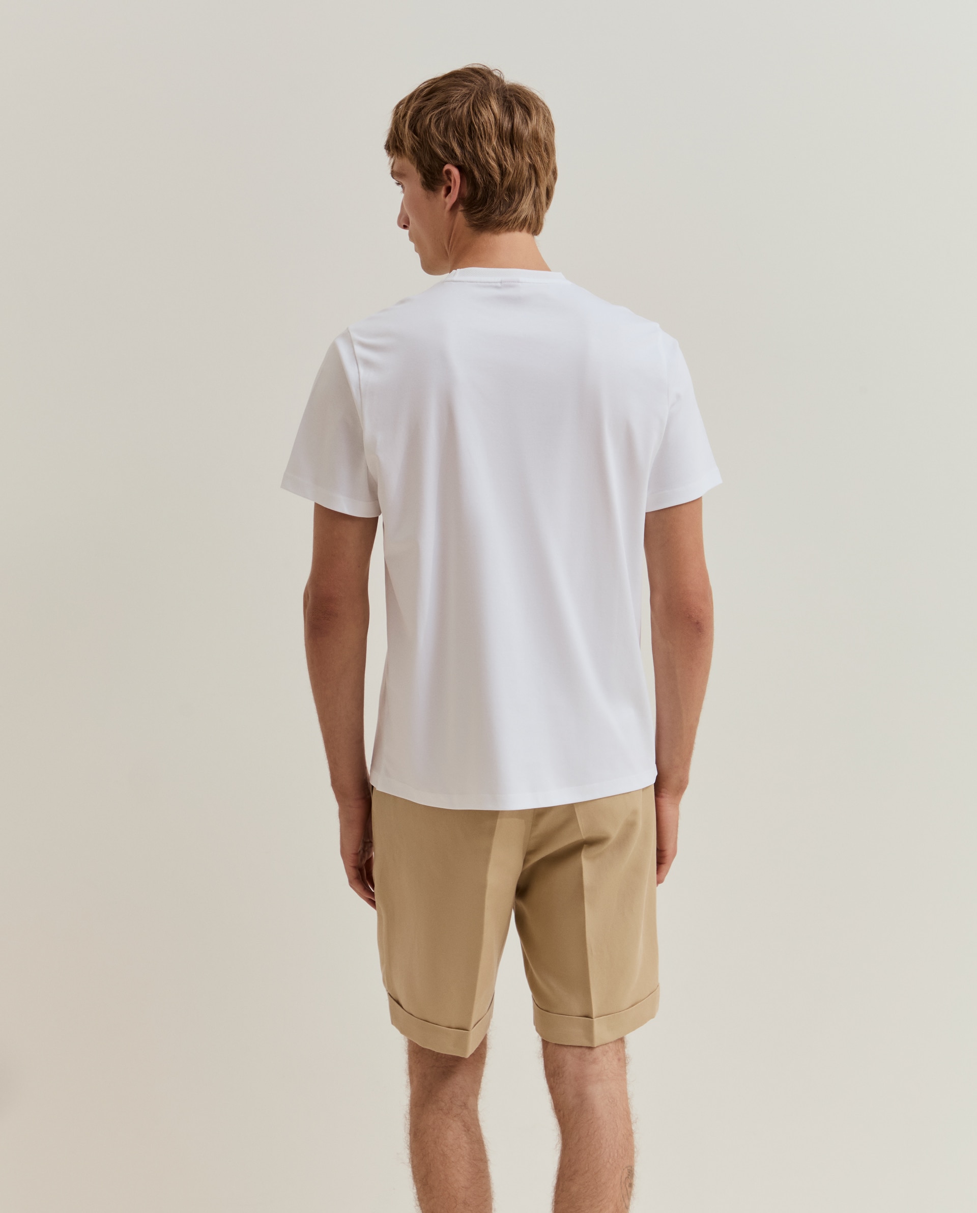 Camiseta básica de hombre en algodón de color blanca - Lion of Porches - Blanco Blanco-3