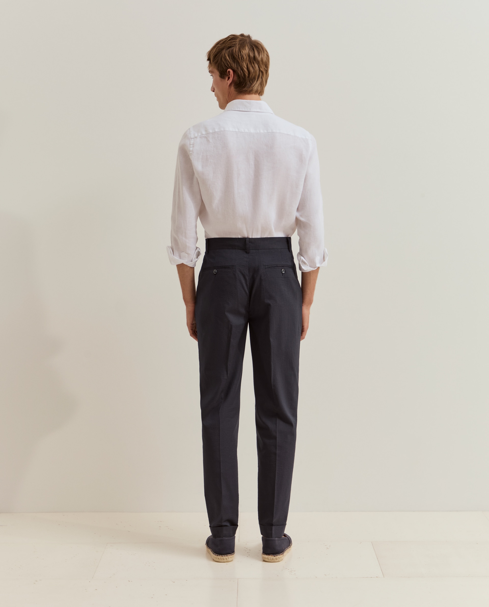 Pantalones de hombre chino con estampado de raya diplomática - Lion of Porches - Azul marino Azul marino-4