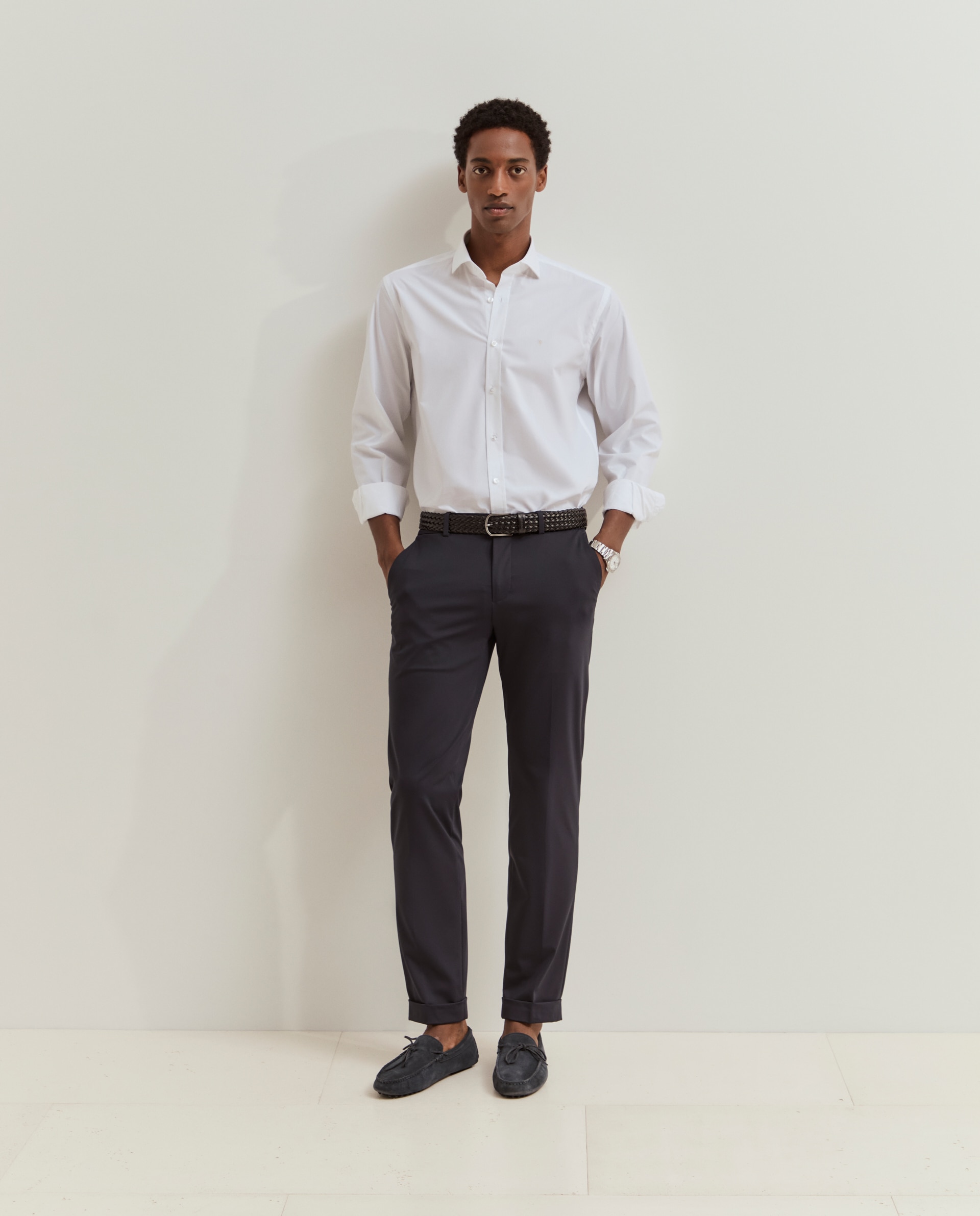Pantalones chinos de hombre de corte ajustado - Lion of Porches - Azul marino Azul marino-2