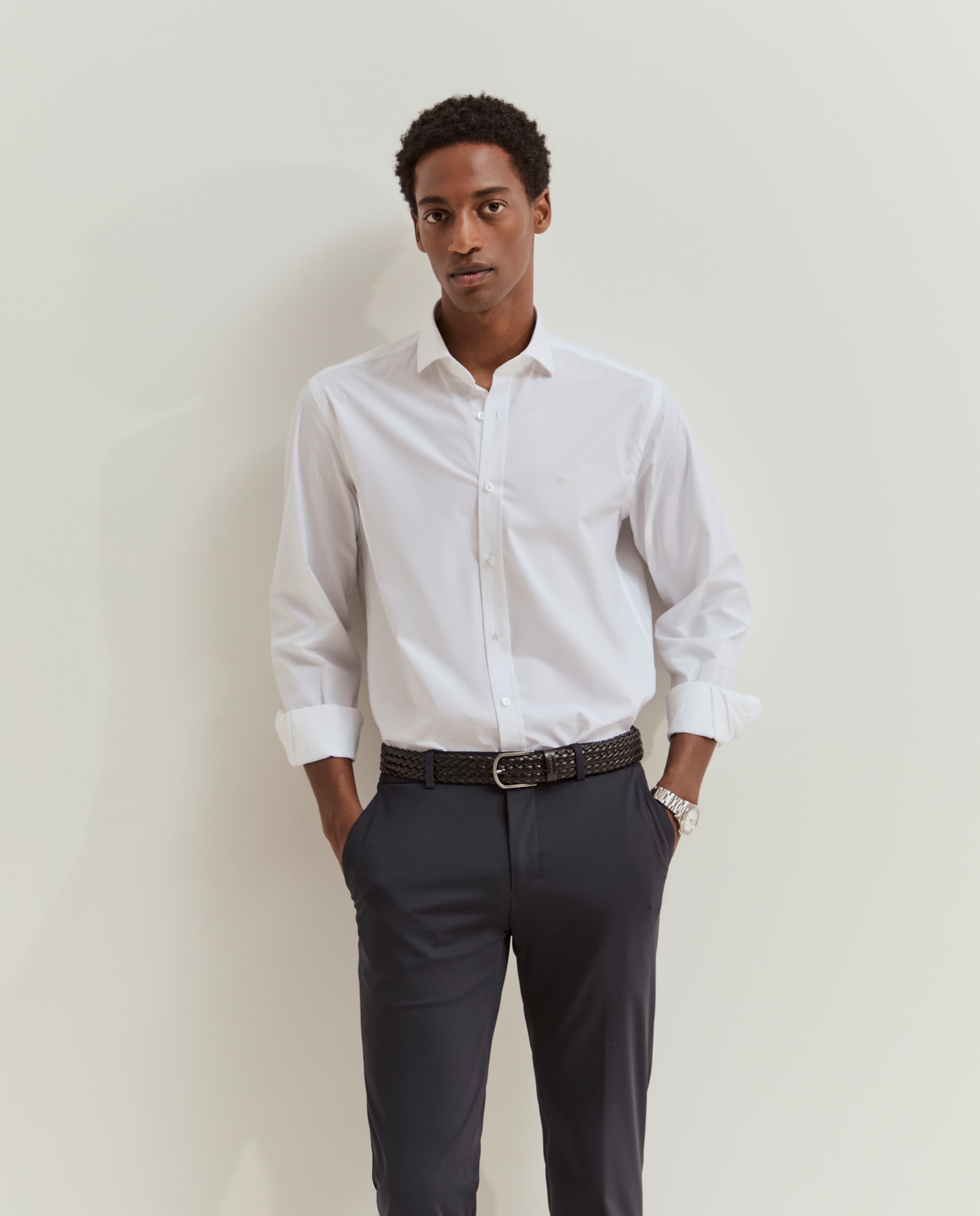 Pantalones chinos de hombre de corte ajustado - Lion of Porches - Azul marino Azul marino-4