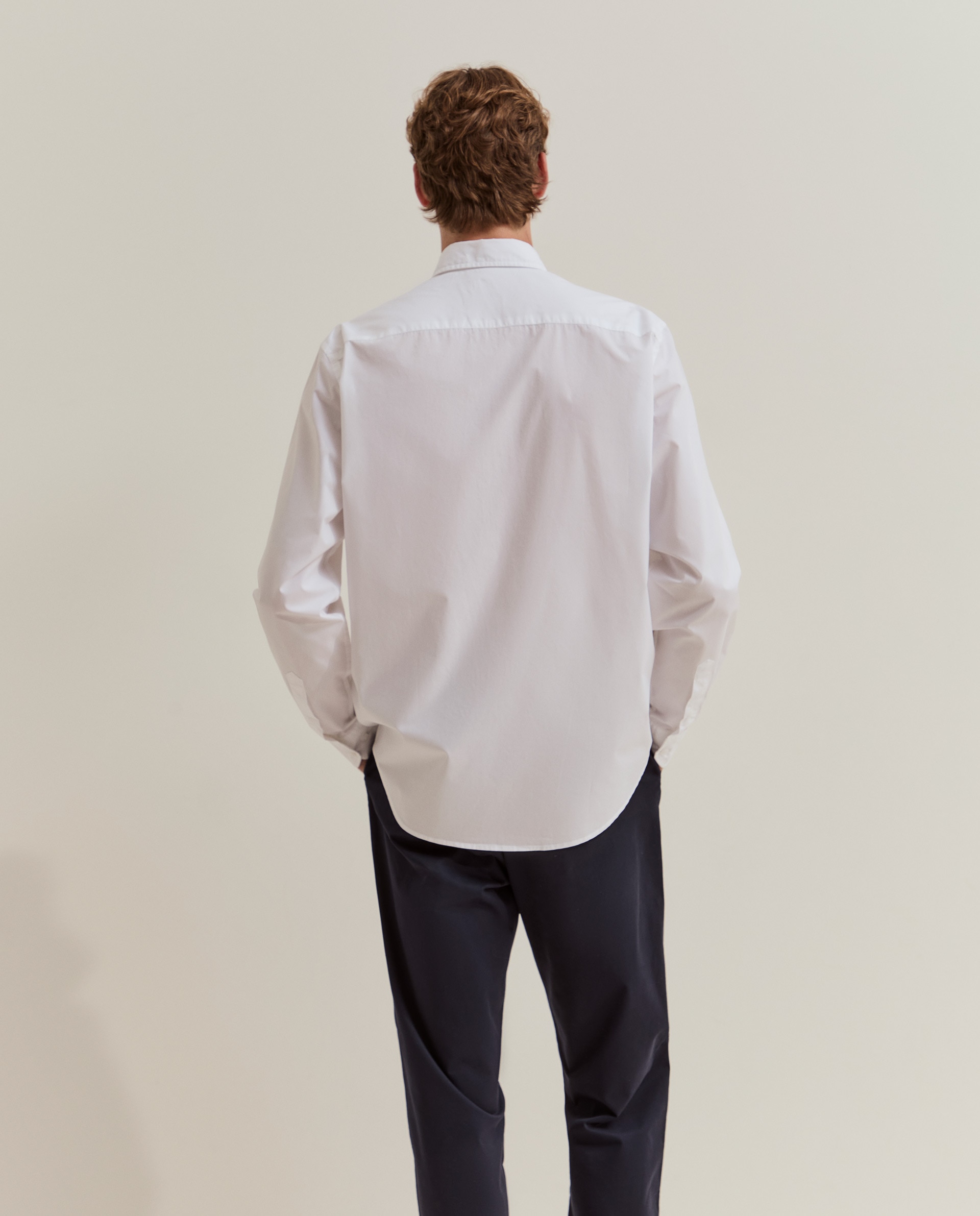 Camisa regular fit de hombre clásica en algodón - Lion of Porches - Blanco Blanco-3