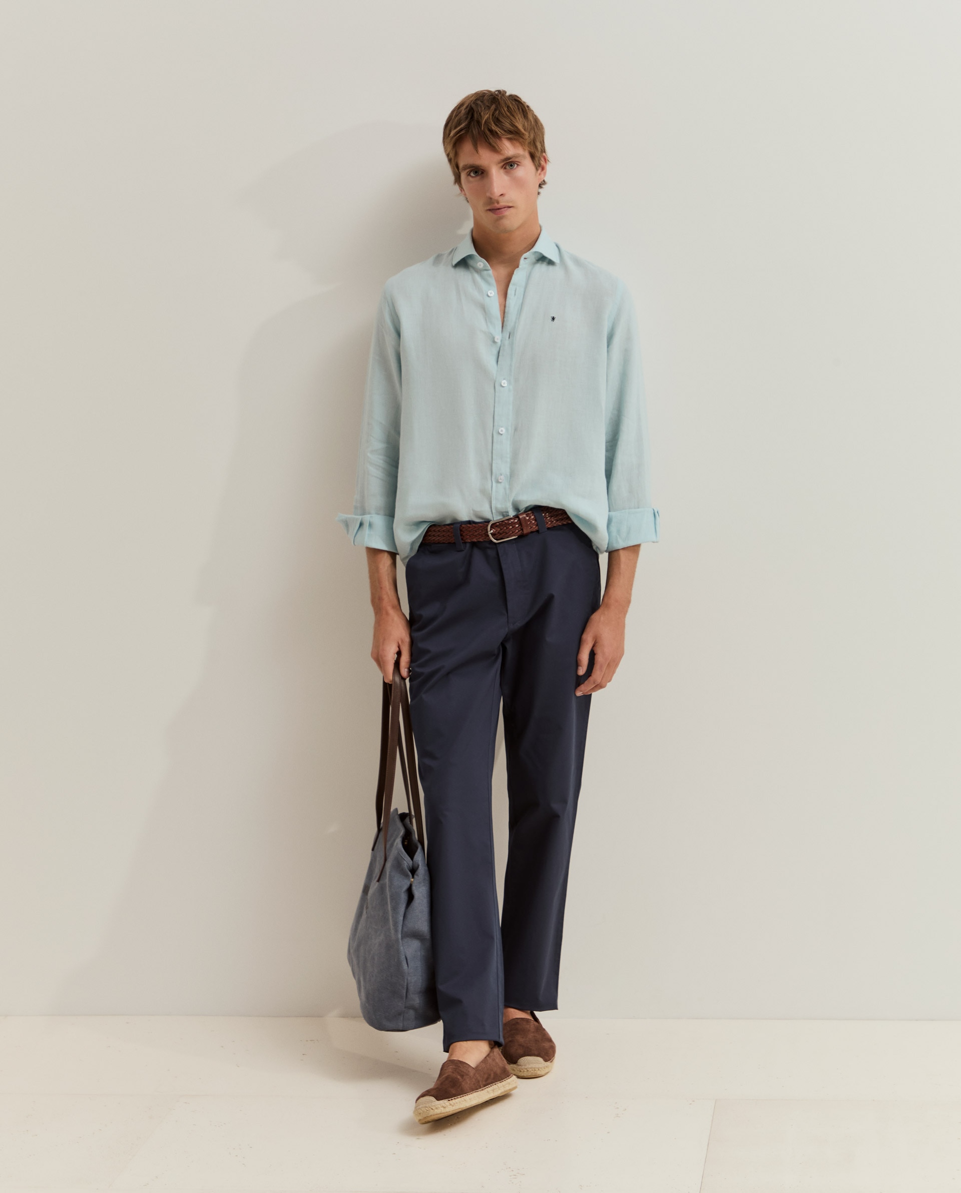 Imagen 0 de Pantalones chinos de hombre de algodón Azul marino