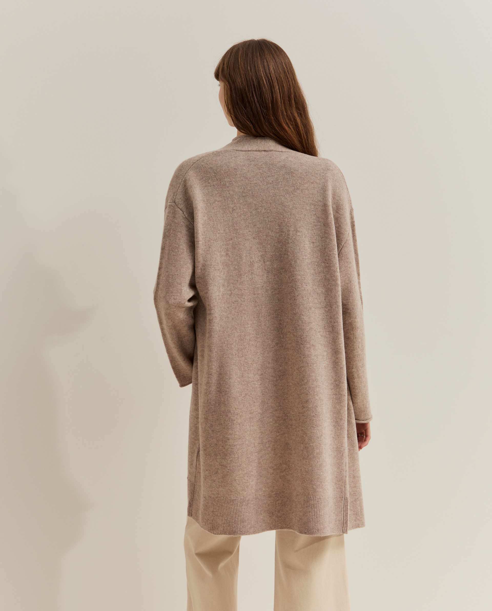 Chaqueta de mujer en punto de lana - Lion of Porches - Beige Beige-3