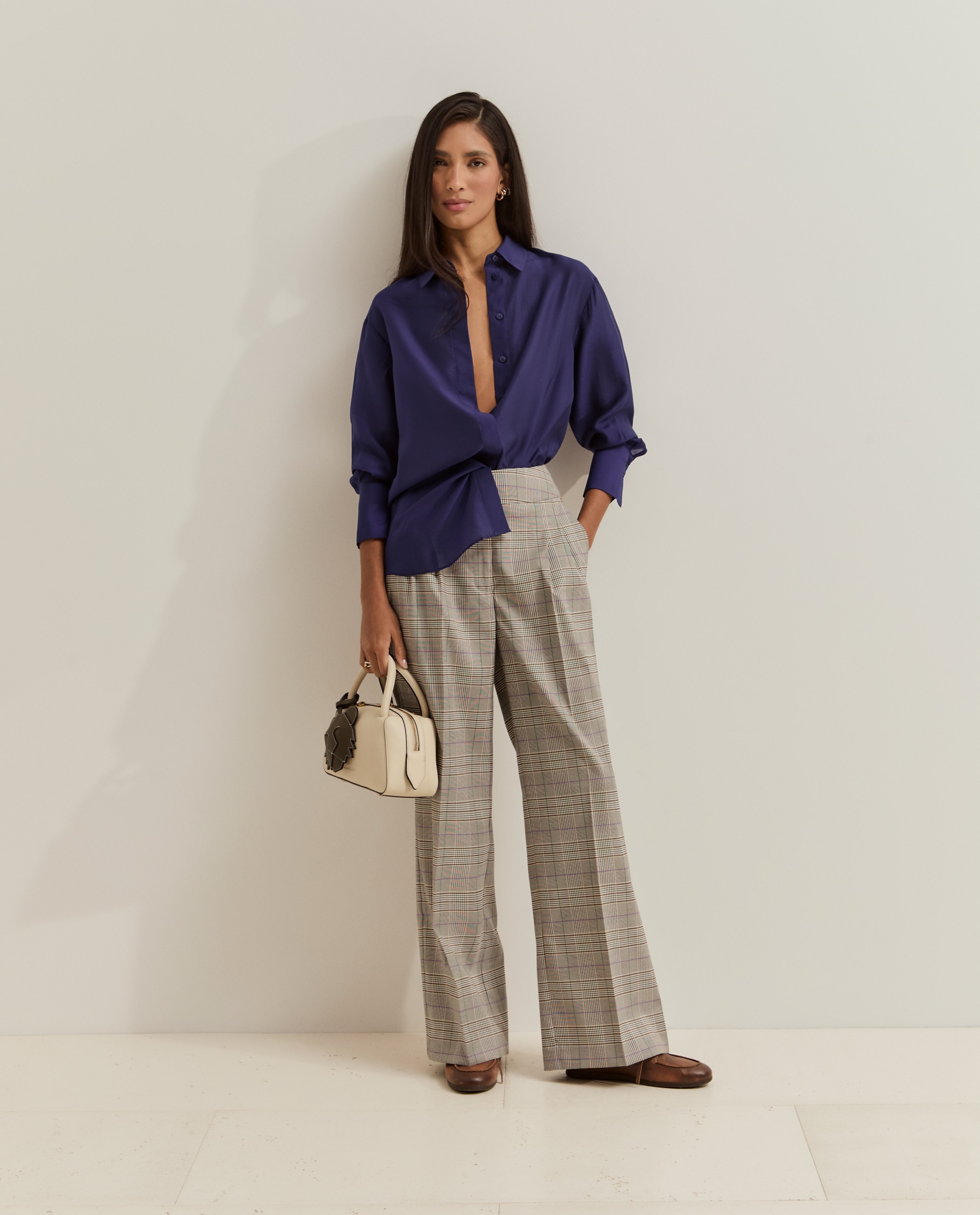Camisa fluida de mujer en lyocell - Lion of Porches - Morado Morado-2