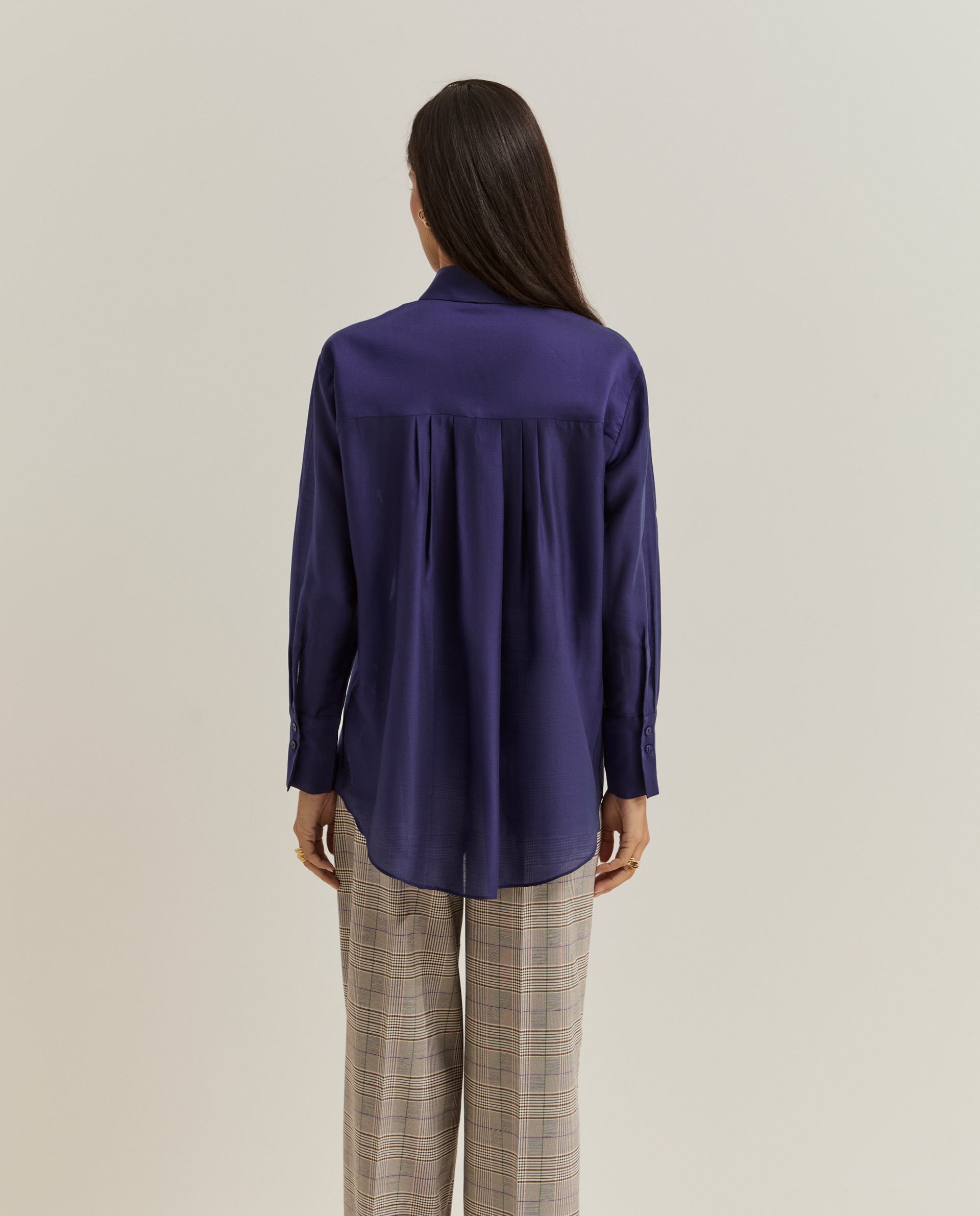 Camisa fluida de mujer en lyocell - Lion of Porches - Morado Morado-3