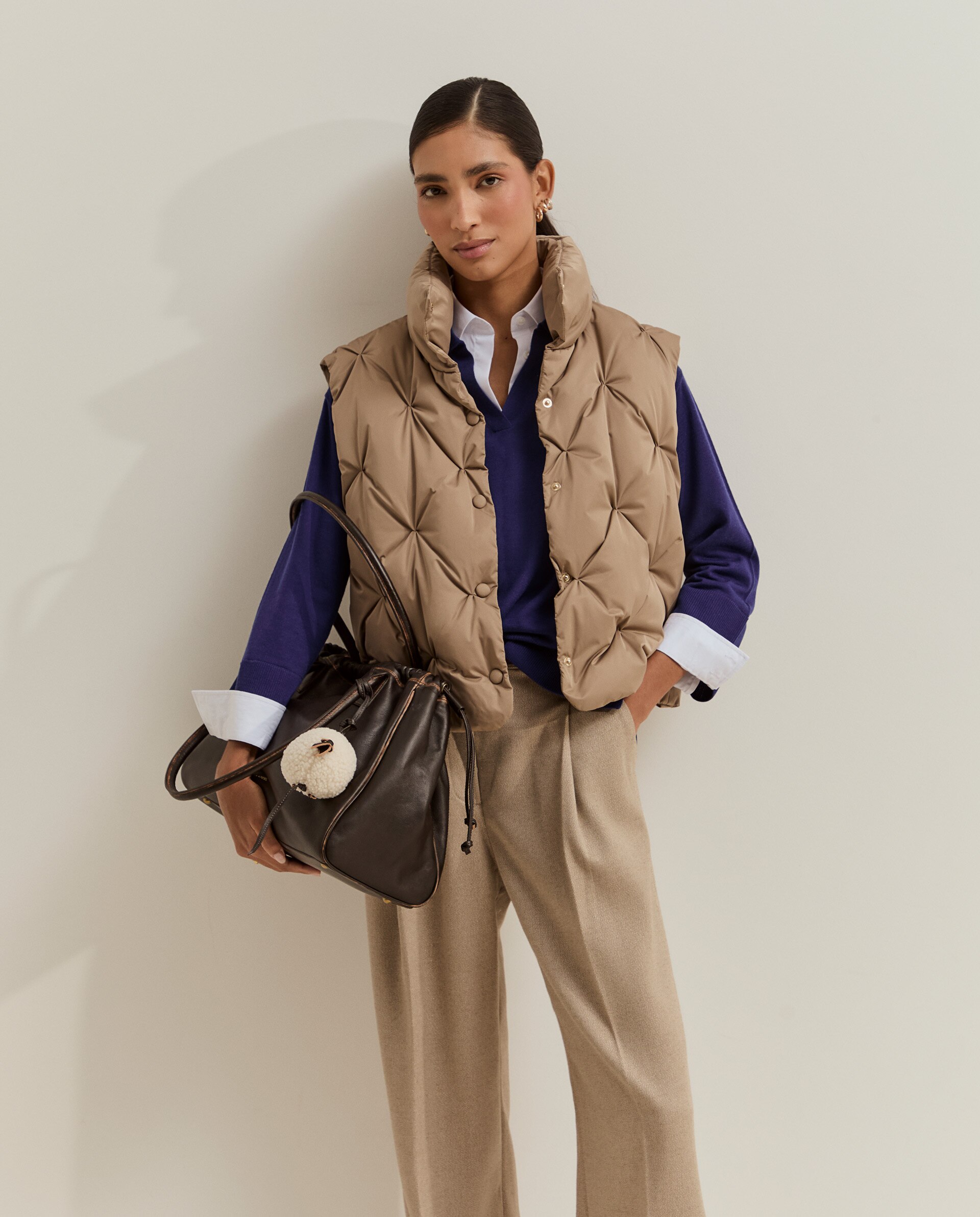Imagen 1 de Chaleco acolchado de mujer de plumas - Lion of Porches - Beige Beige