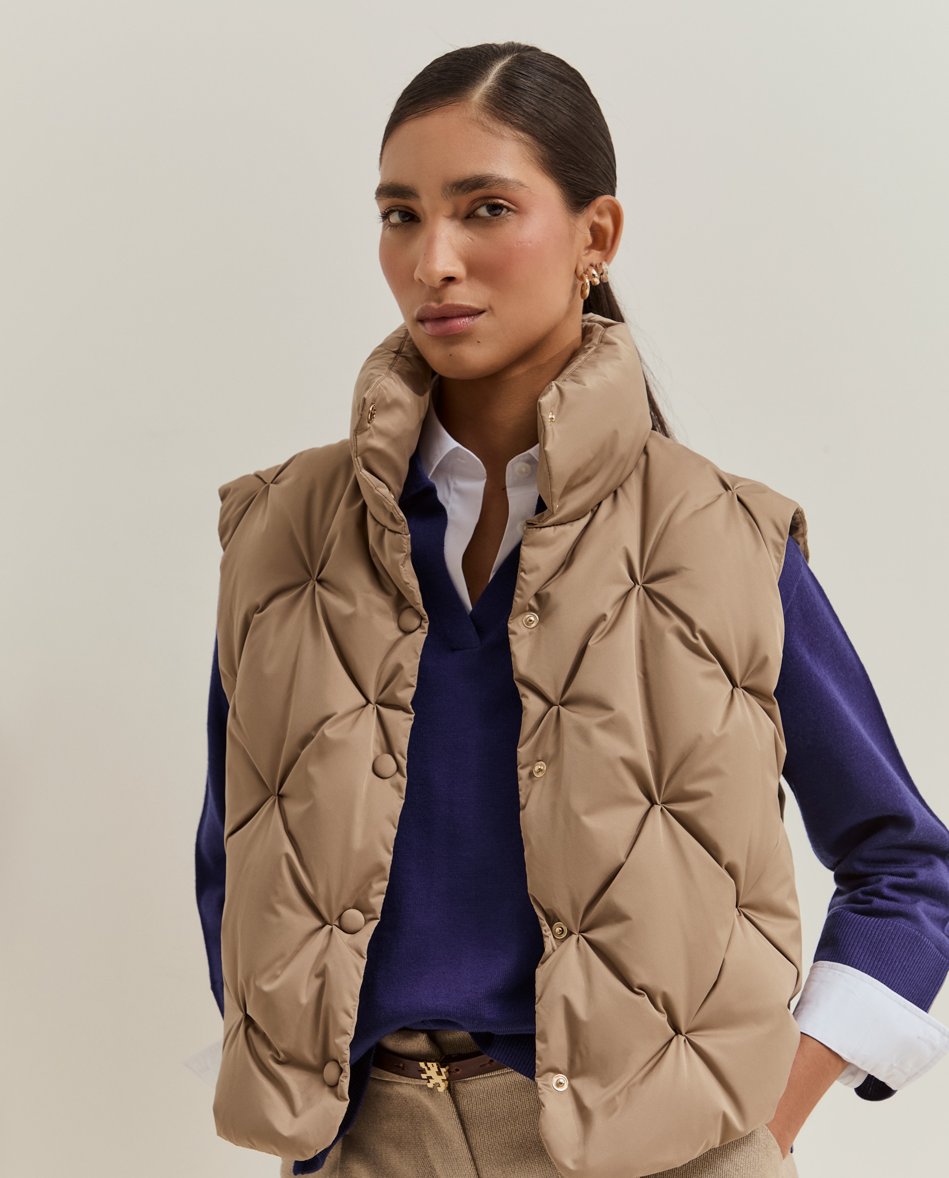 Imagen 2 de Chaleco acolchado de mujer de plumas - Lion of Porches - Beige Beige