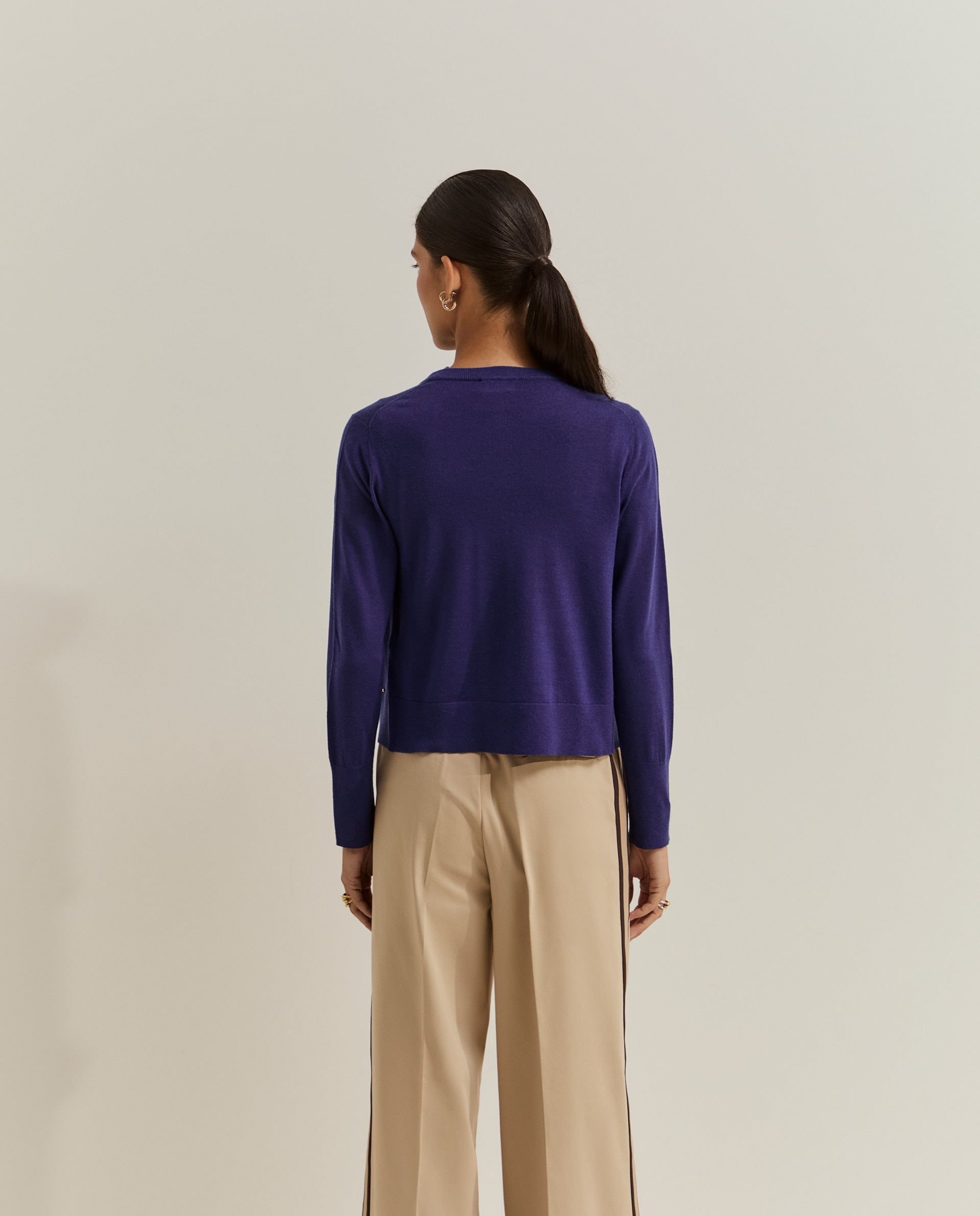 Cardigán de mujer en lana - Lion of Porches - Morado Morado-3