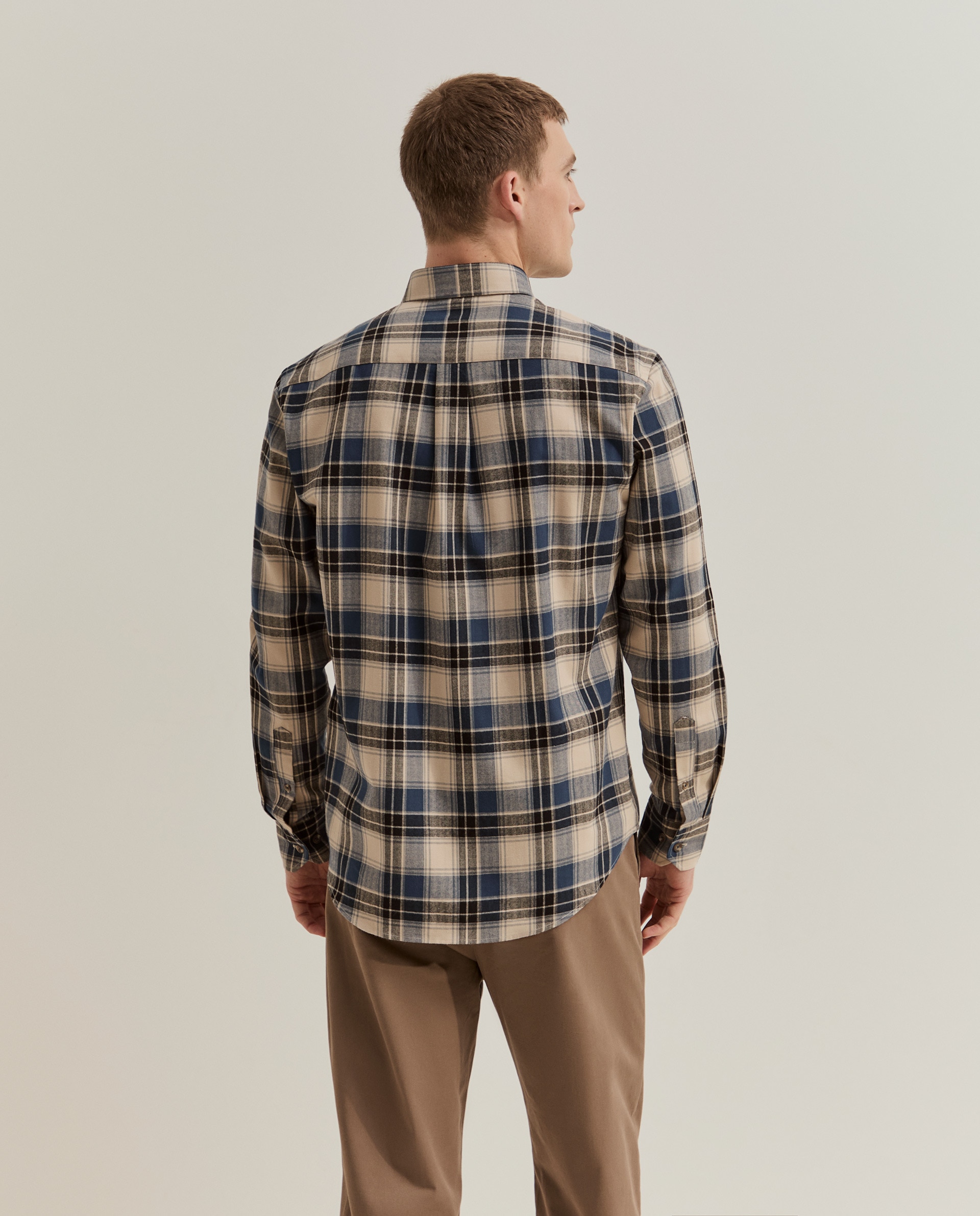 Camisa de hombre a cuadros de corte regular - Lion of Porches - Azul Azul-3