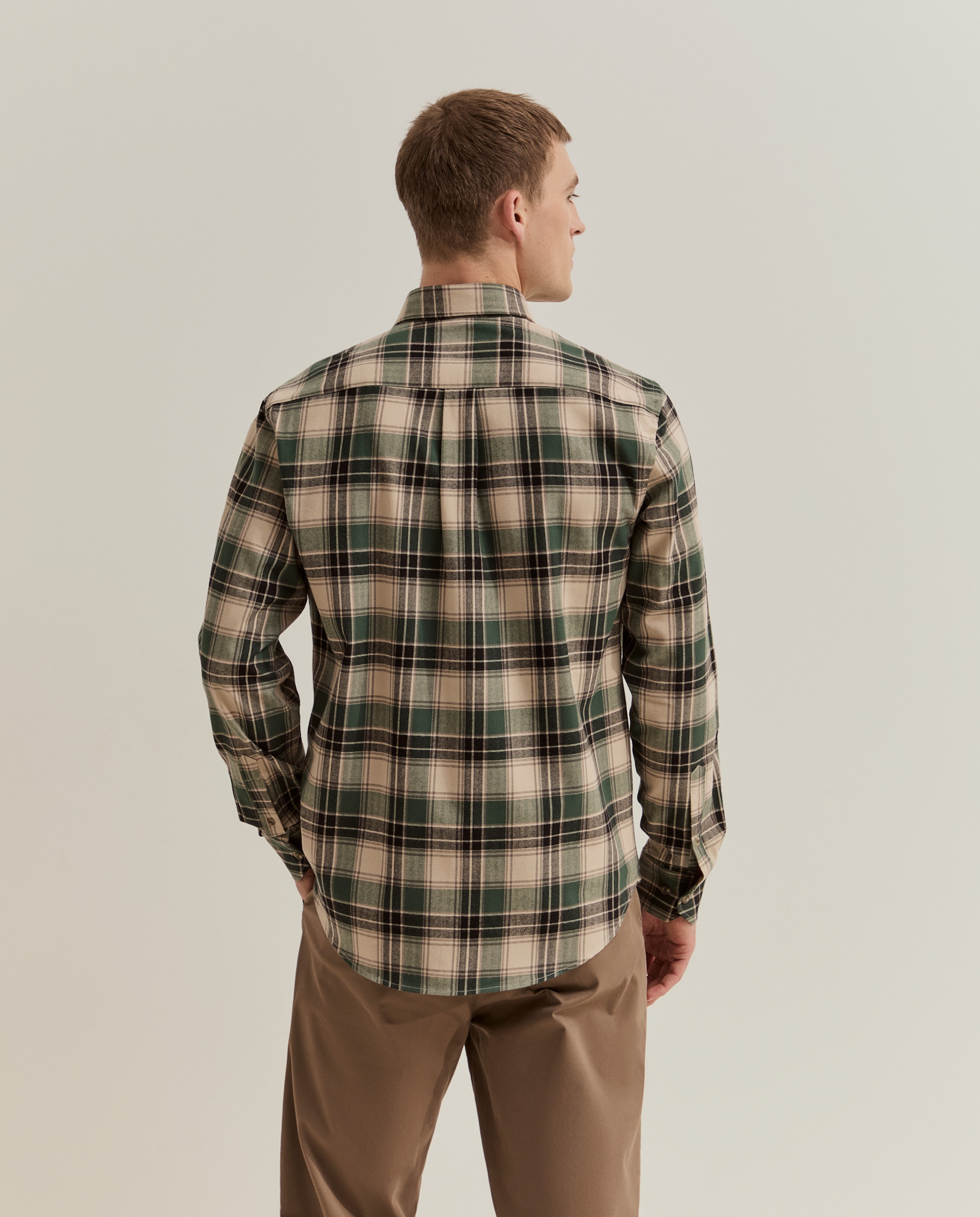 Camisa de hombre a cuadros de corte regular - Lion of Porches - Verde Verde-3