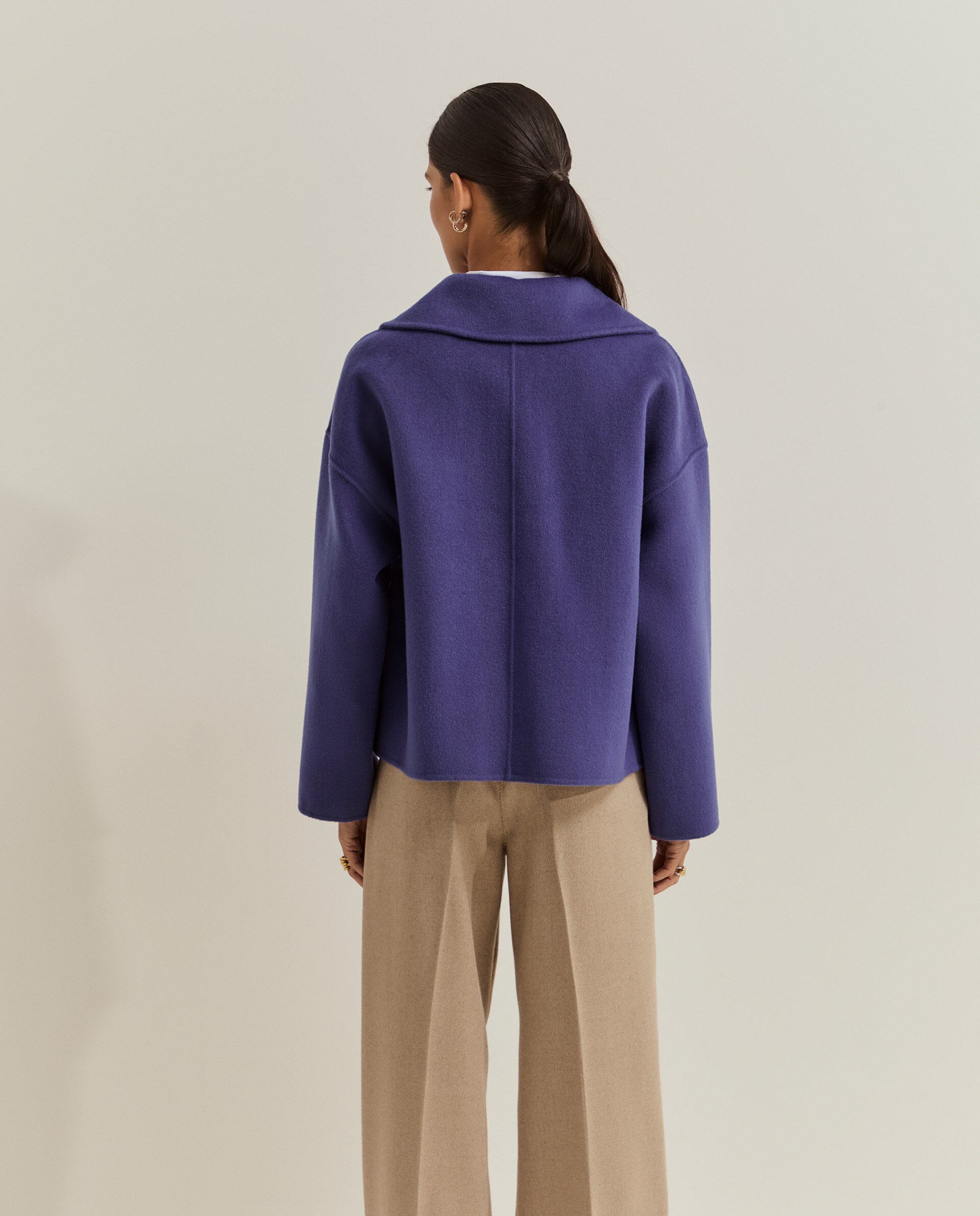 Chaqueta de mujer corta en lana - Lion of Porches - Morado Morado-3