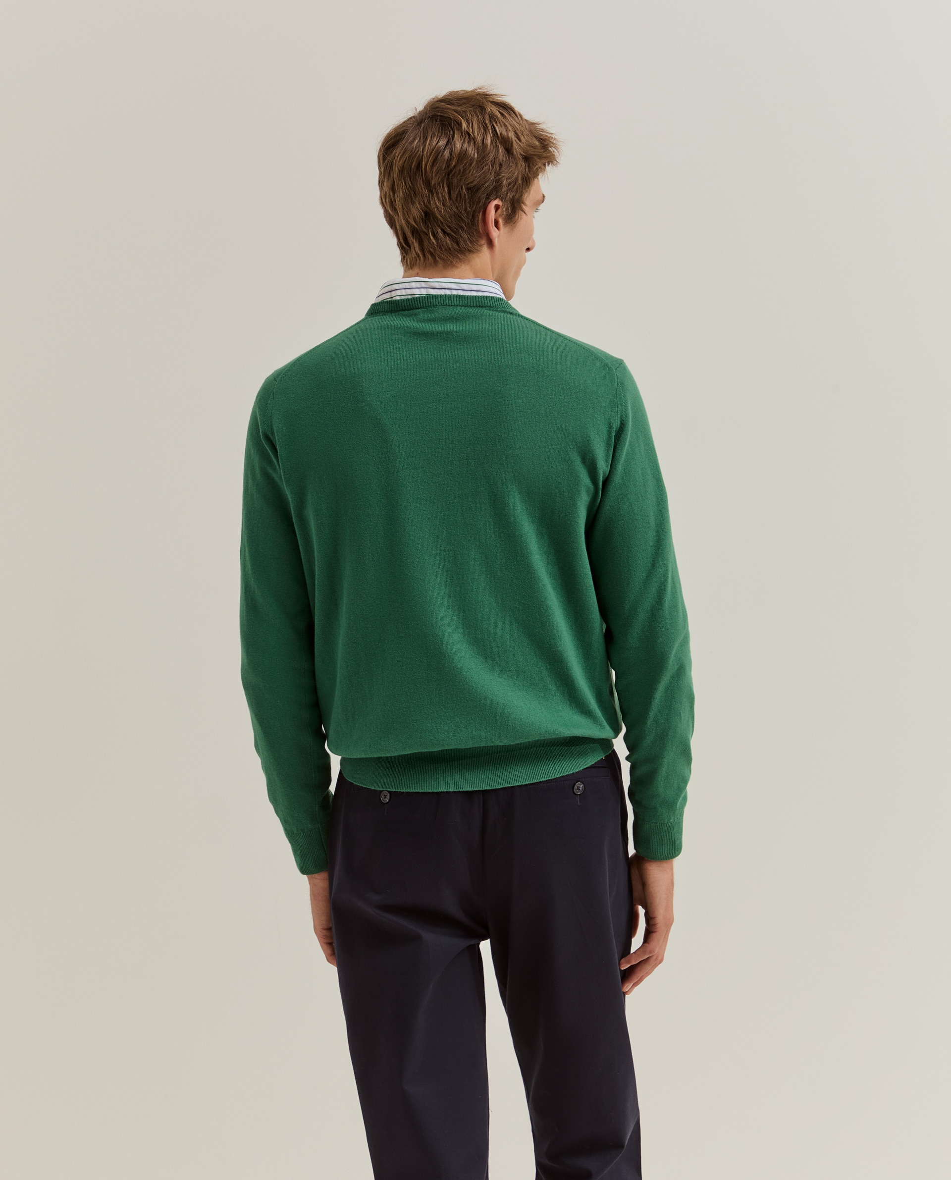 Jersey de hombre en algodón y cashmere - Lion of Porches - Verde Verde-3