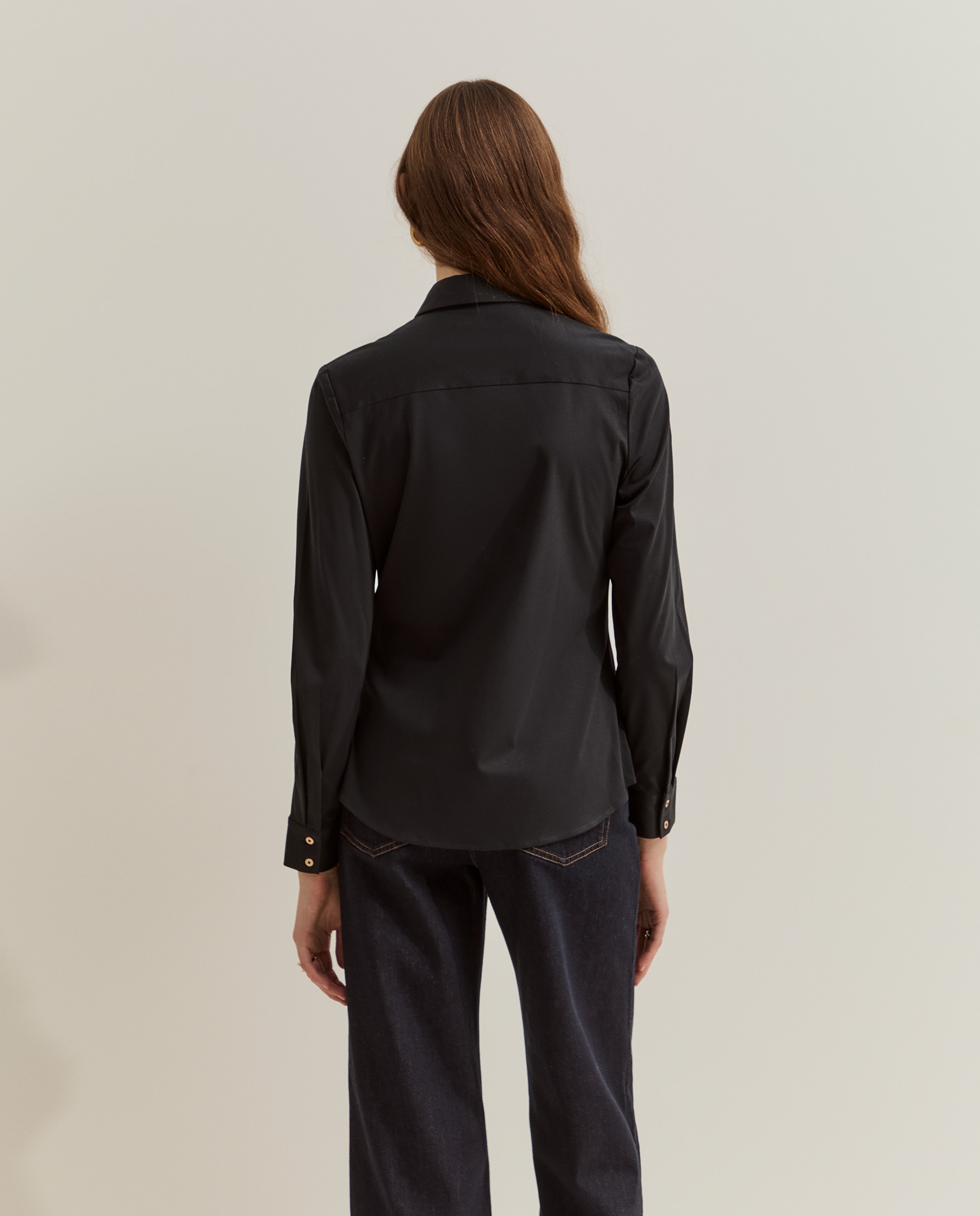 Camisa de mujer de algodón de corte regular - Lion of Porches - Azul marino Azul marino-3