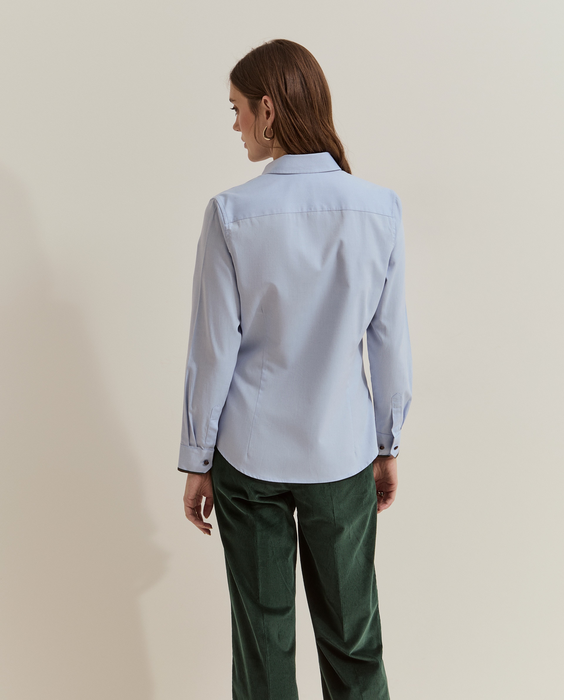 Camisa de mujer clásica en algodón - Lion of Porches - Azul claro Azul claro-3