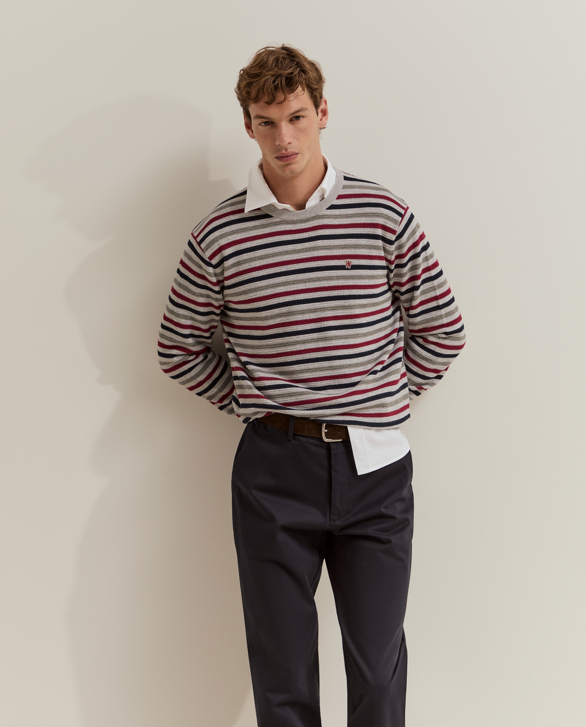 Pantalones chinos de hombre de corte regular - Lion of Porches - Azul marino Azul marino-2