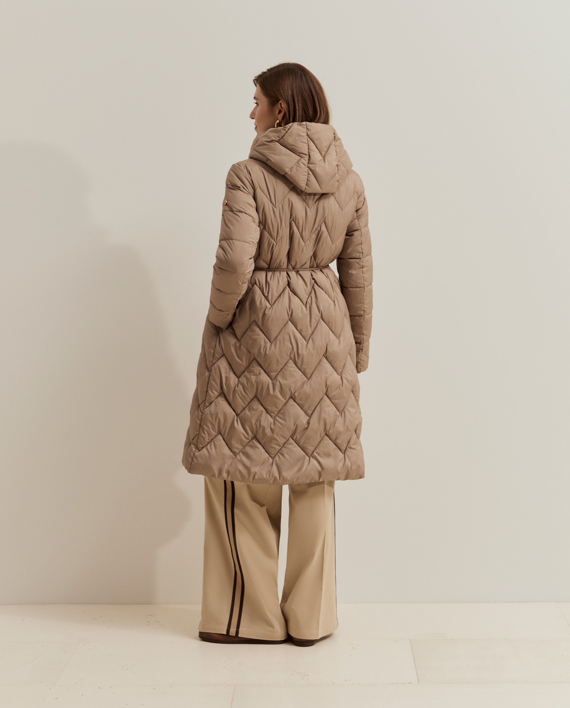 Chaqueta de mujer acolchada con capucha - Lion of Porches - Beige Beige-3