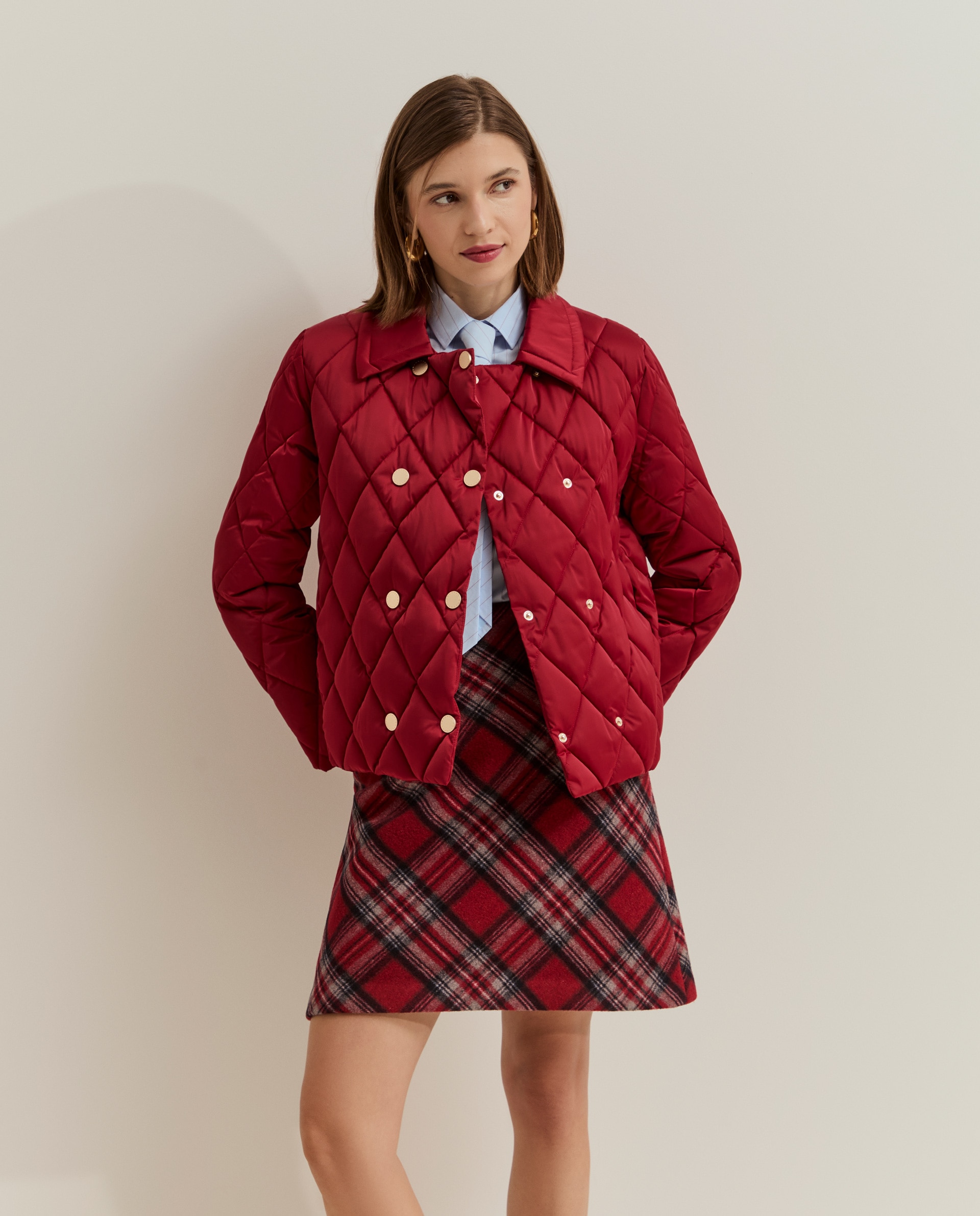 Chaqueta de mujer acolchoada - Lion of Porches - Rojo Rojo-4