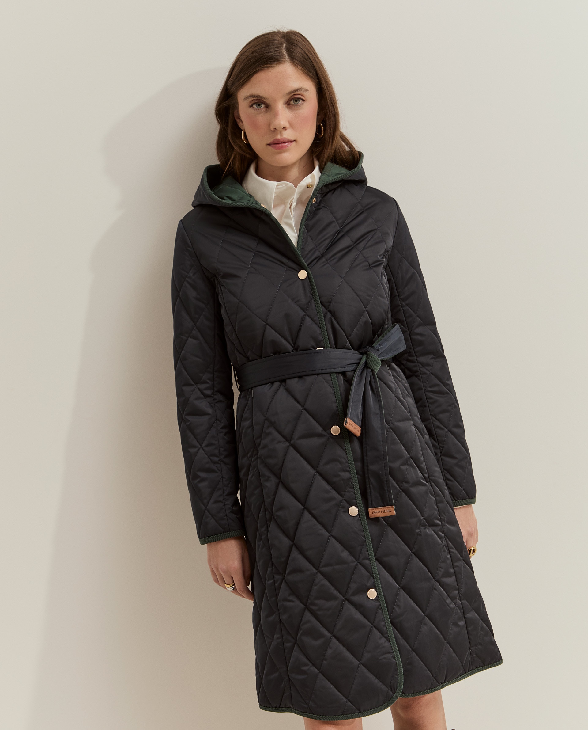 Chaqueta de mujer acolchada con capucha - Lion of Porches - Azul marino Azul marino-4