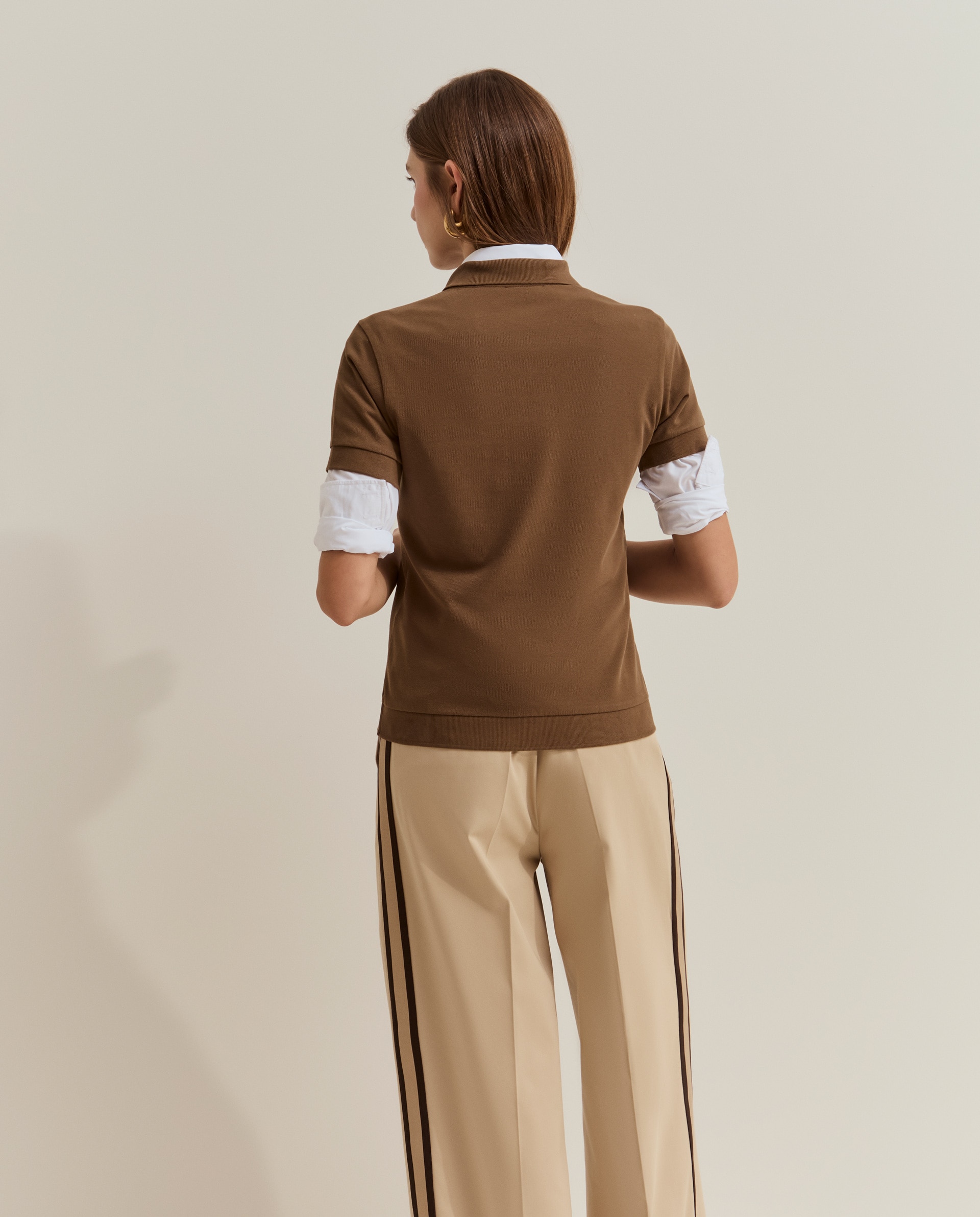 Imagen 3 de Polo de mujer en piqué de algodón - Lion of Porches - Marrón Marrón