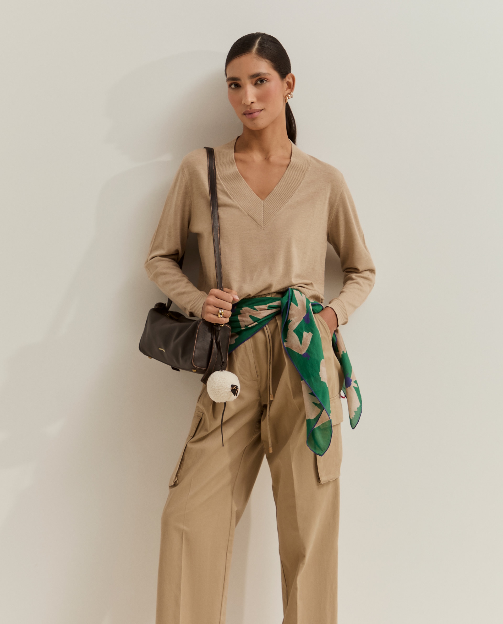 Imagen 0 de Jersey de mujer de punto con lana Beige
