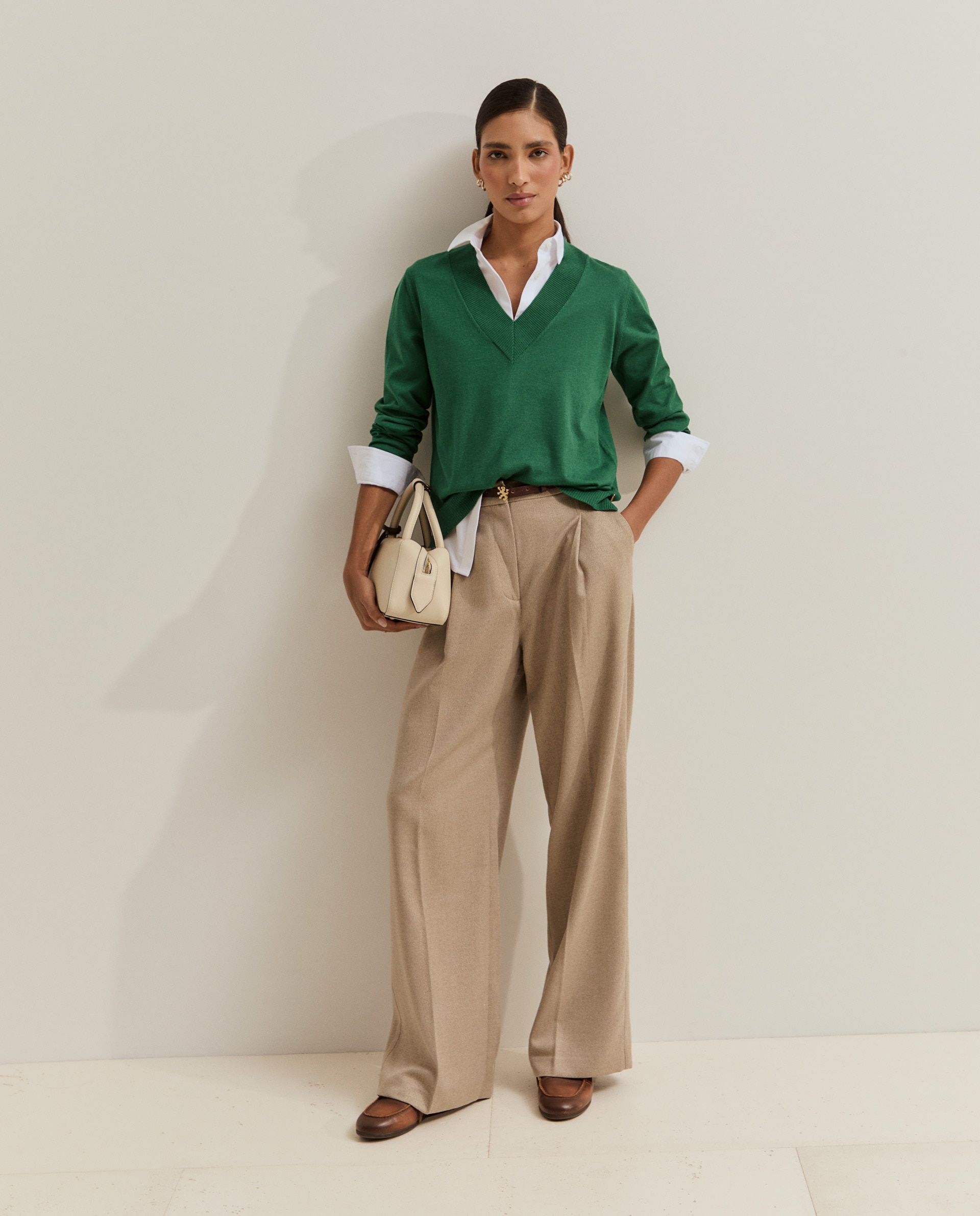 Imagen 0 de Jersey de mujer de punto con lana Verde