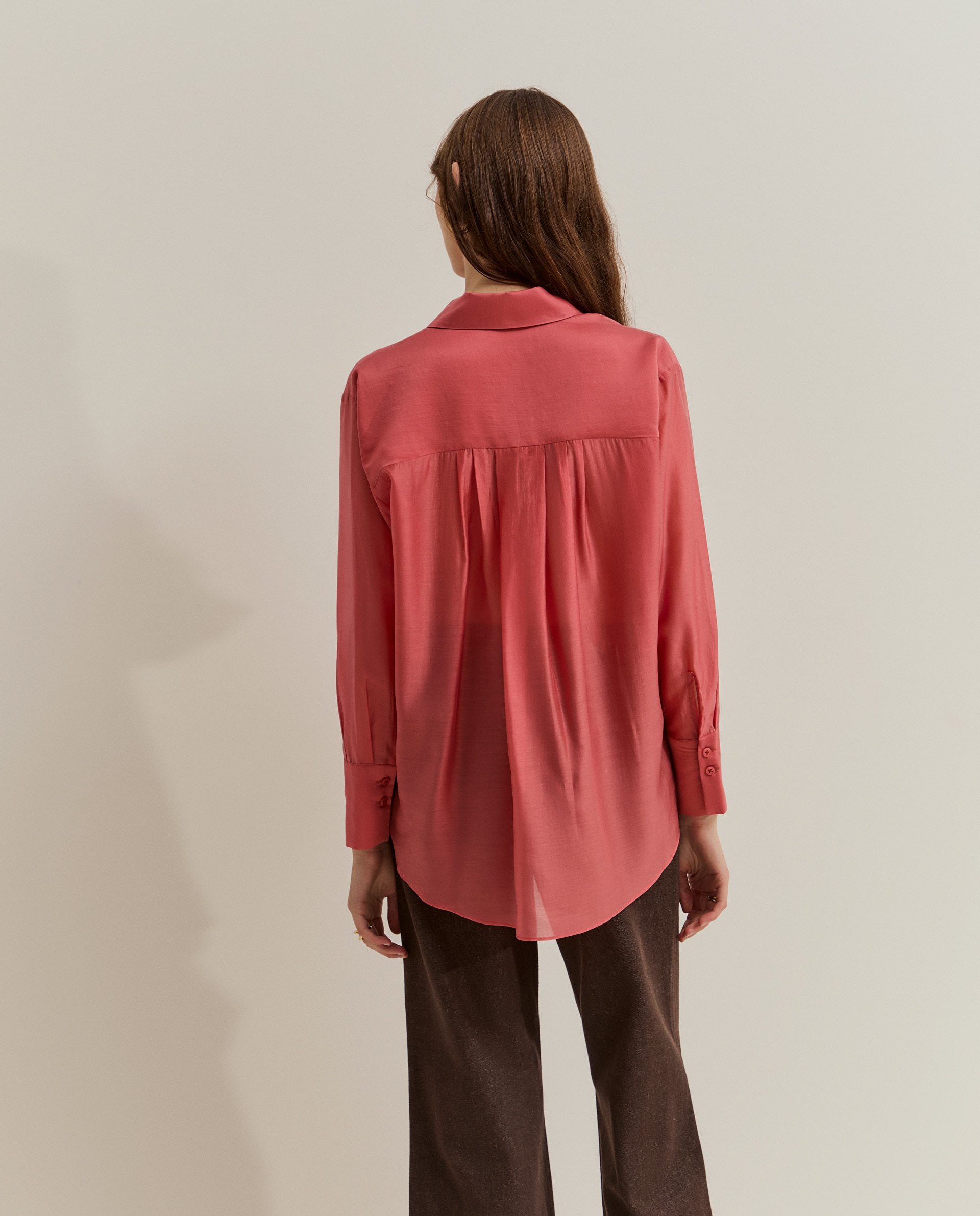 Camisa fluida de mujer de lyocell - Lion of Porches - Salmón Salmón-3