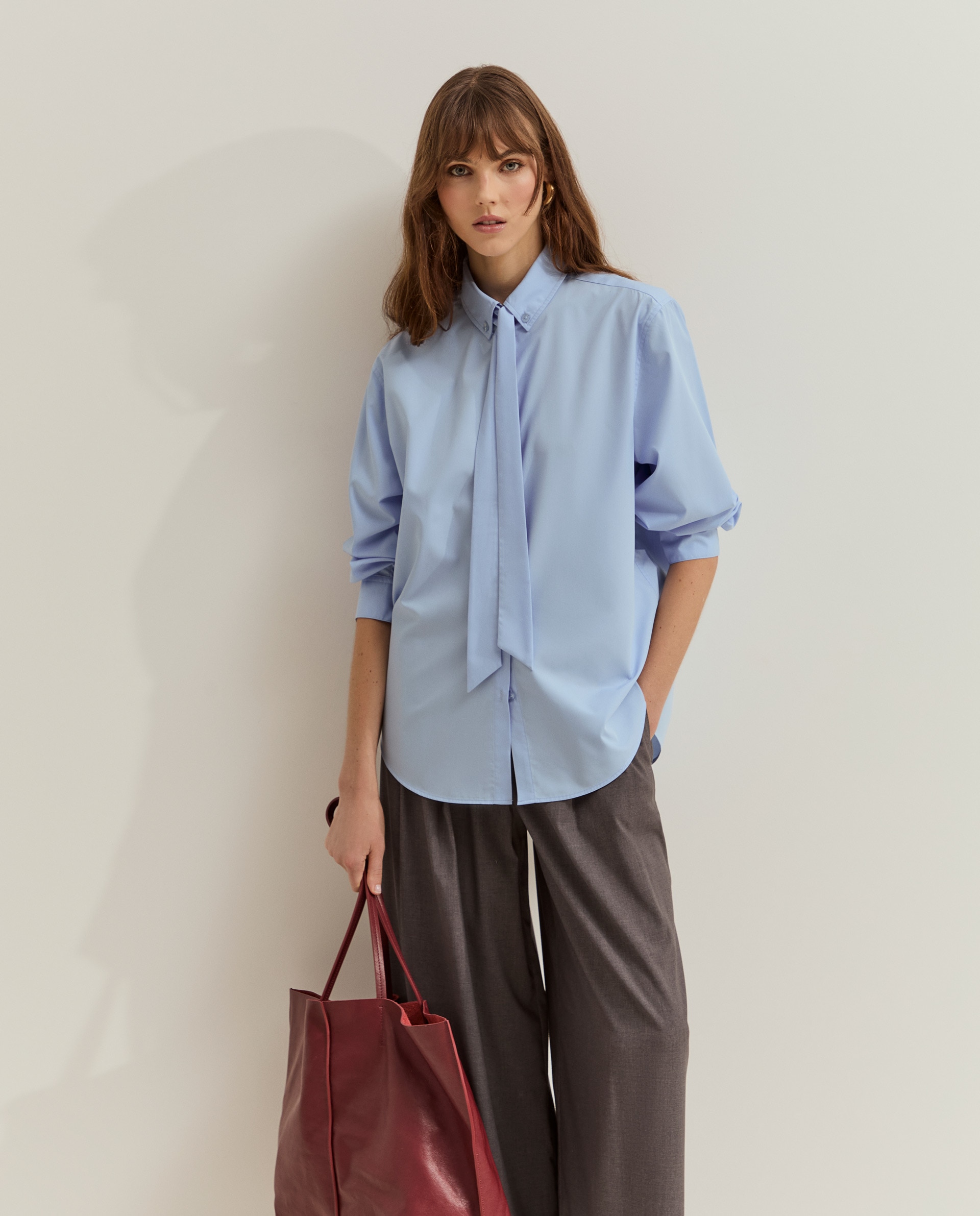 Camisa de mujer con lazo - Lion of Porches - Azul Azul-1