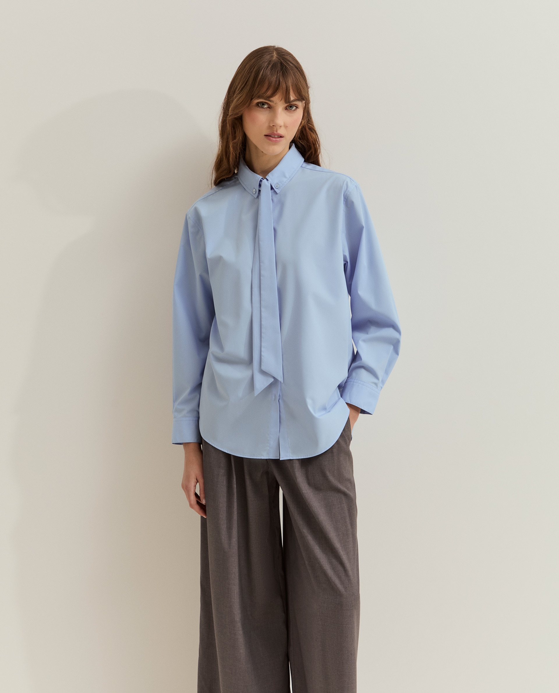 Camisa de mujer con lazo - Lion of Porches - Azul Azul-4