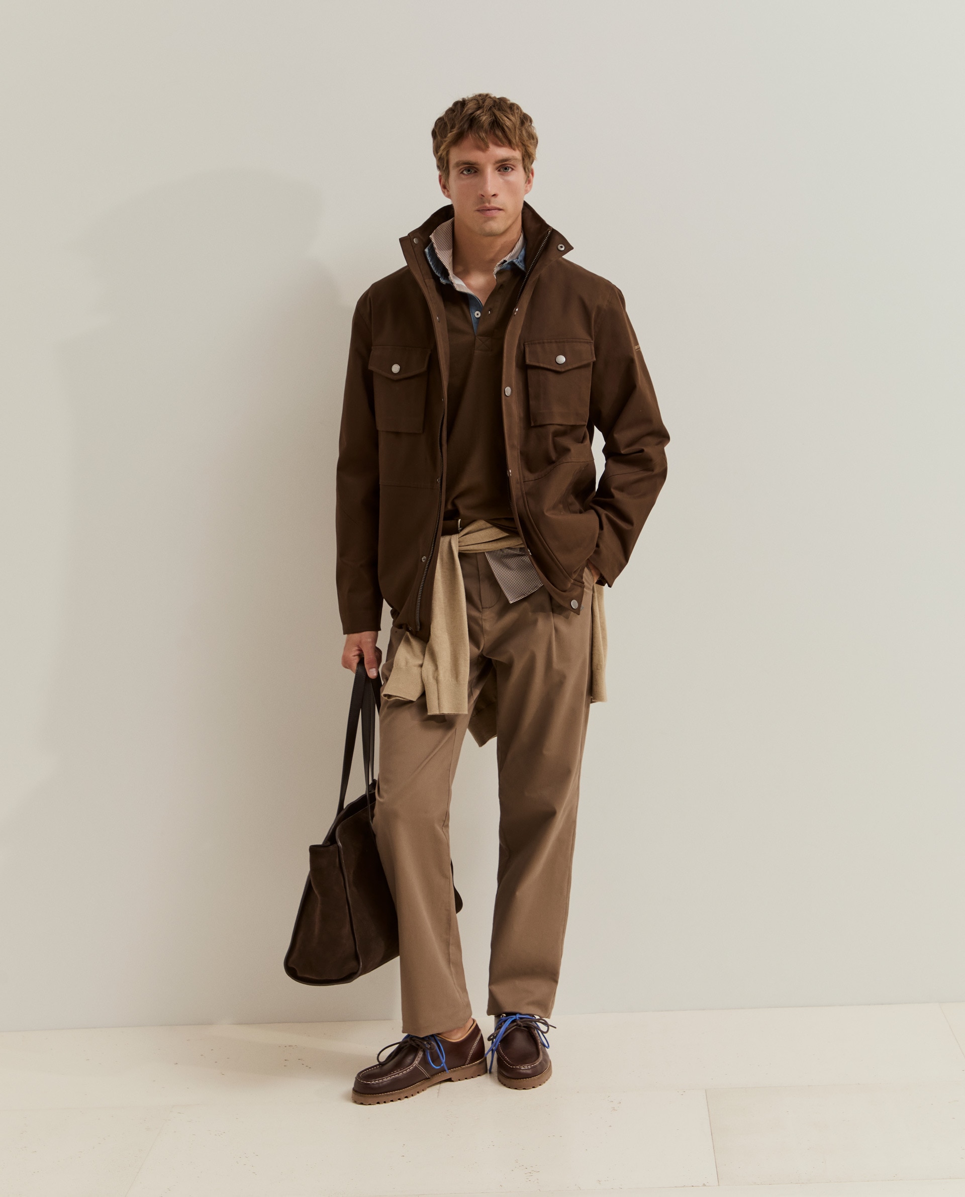 Imagen 4 de Chaqueta de hombre con capucha y bolsos - Lion of Porches - Marrón Marrón