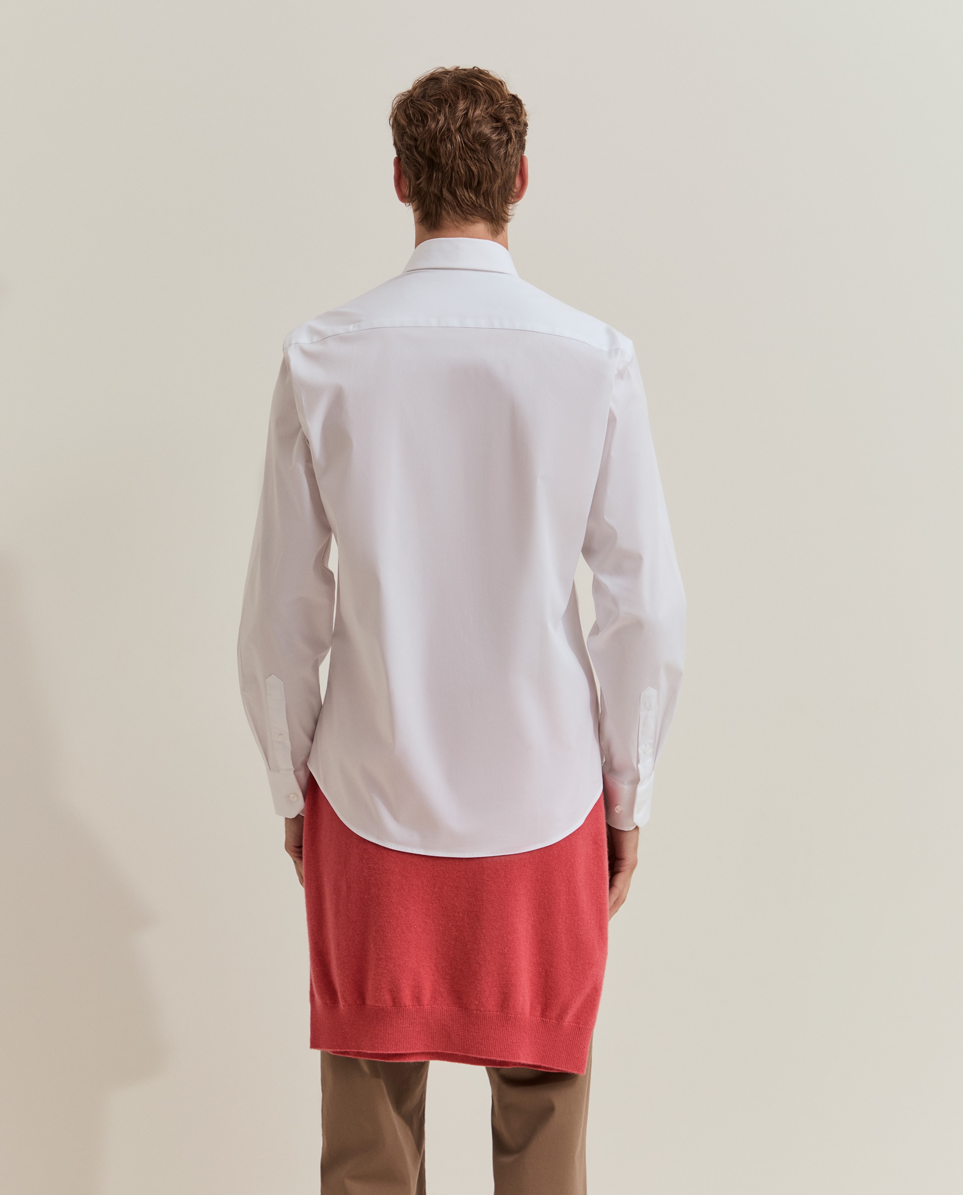 Camisa de algodón de hombre de corte ajustado - Lion of Porches - Blanco Blanco-3
