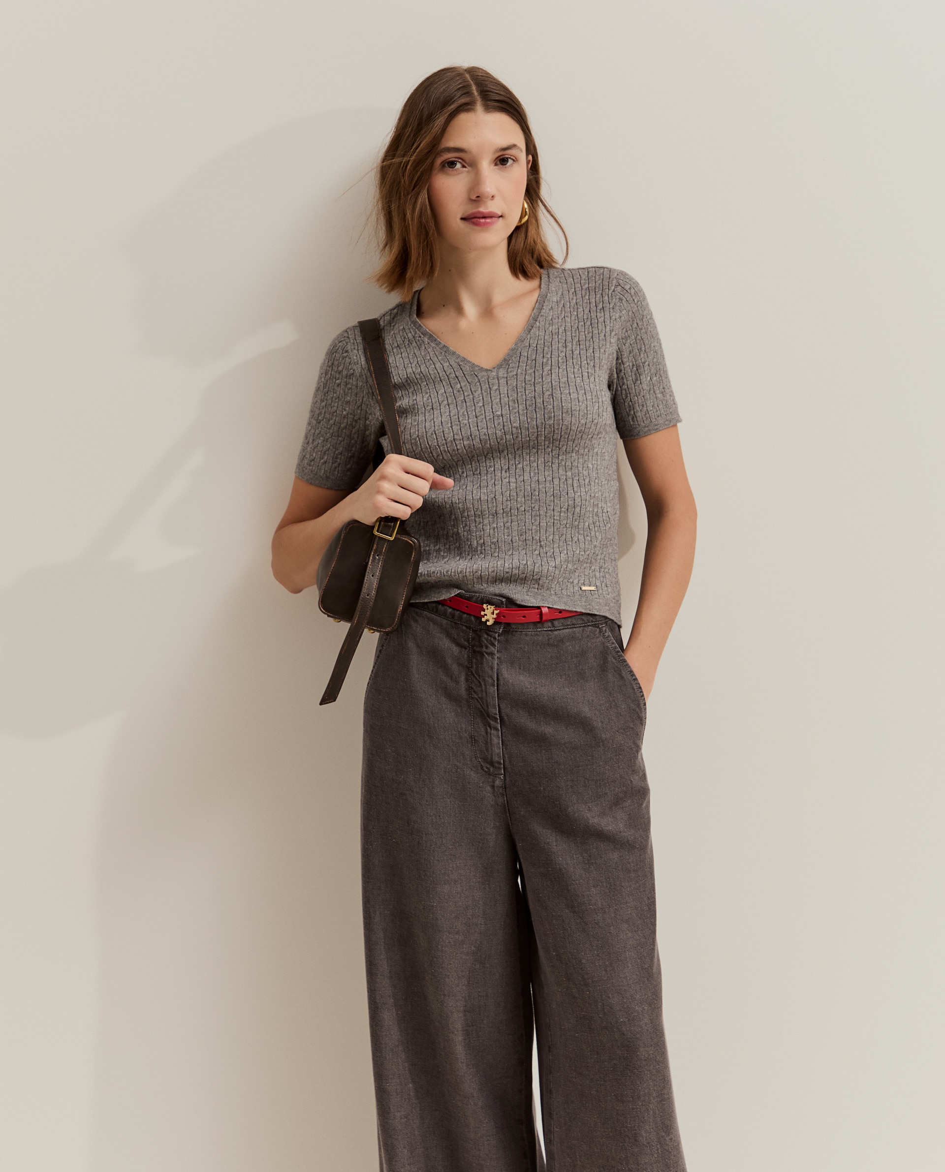 Jersey de mujer de manga corta - Lion of Porches - Gris Gris-1