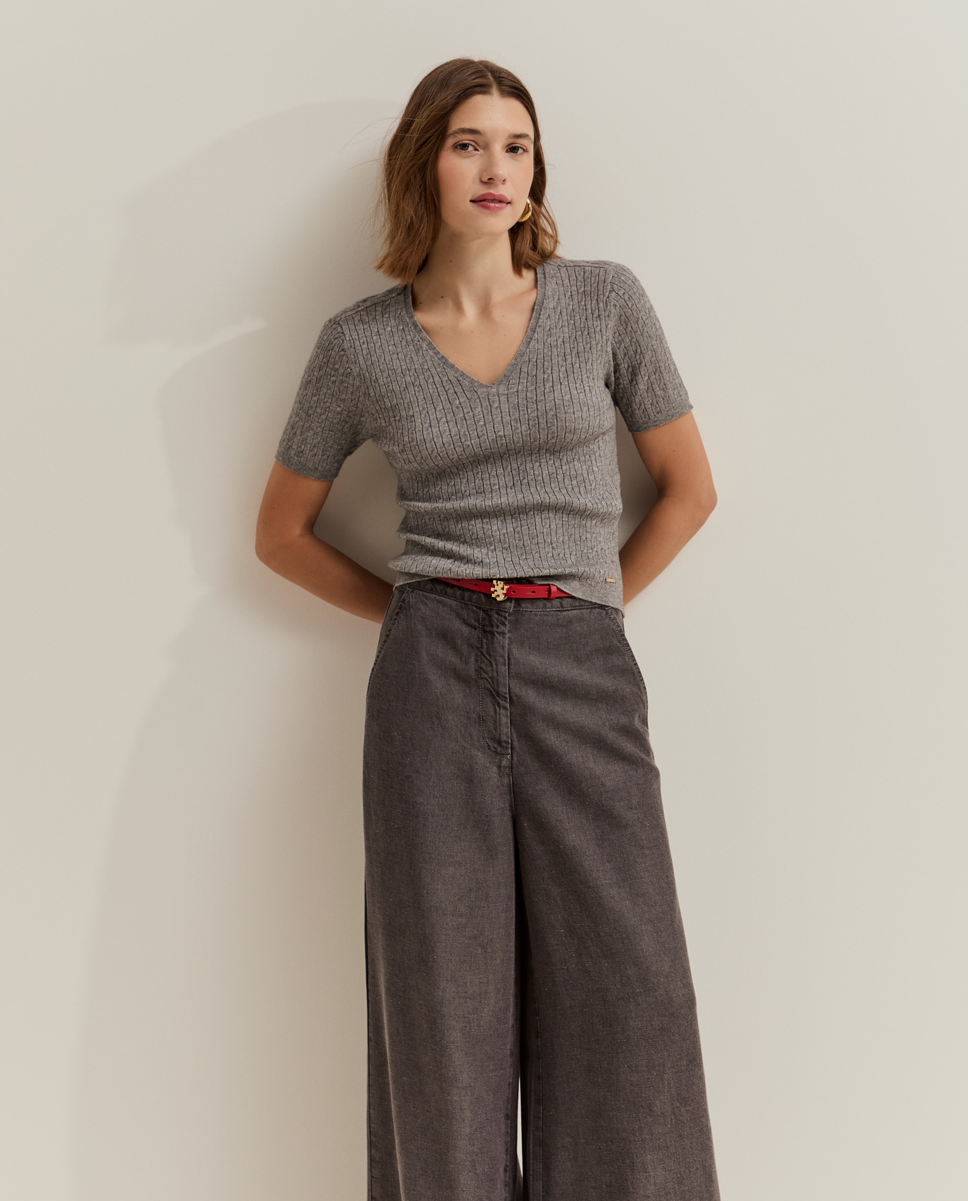 Jersey de mujer de manga corta - Lion of Porches - Gris Gris-4