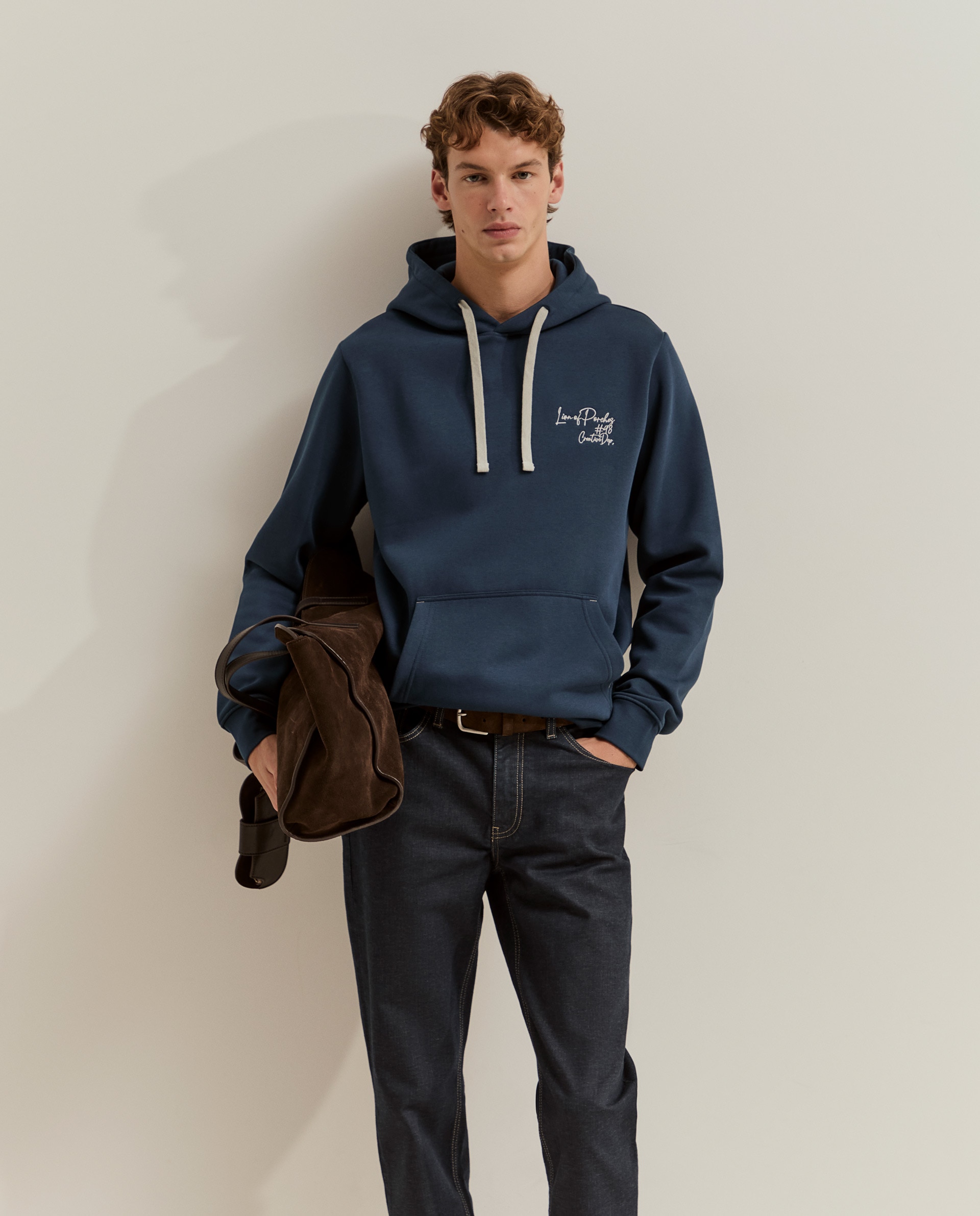 Imagen 0 de Sudadera de hombre con capucha en azul Azul
