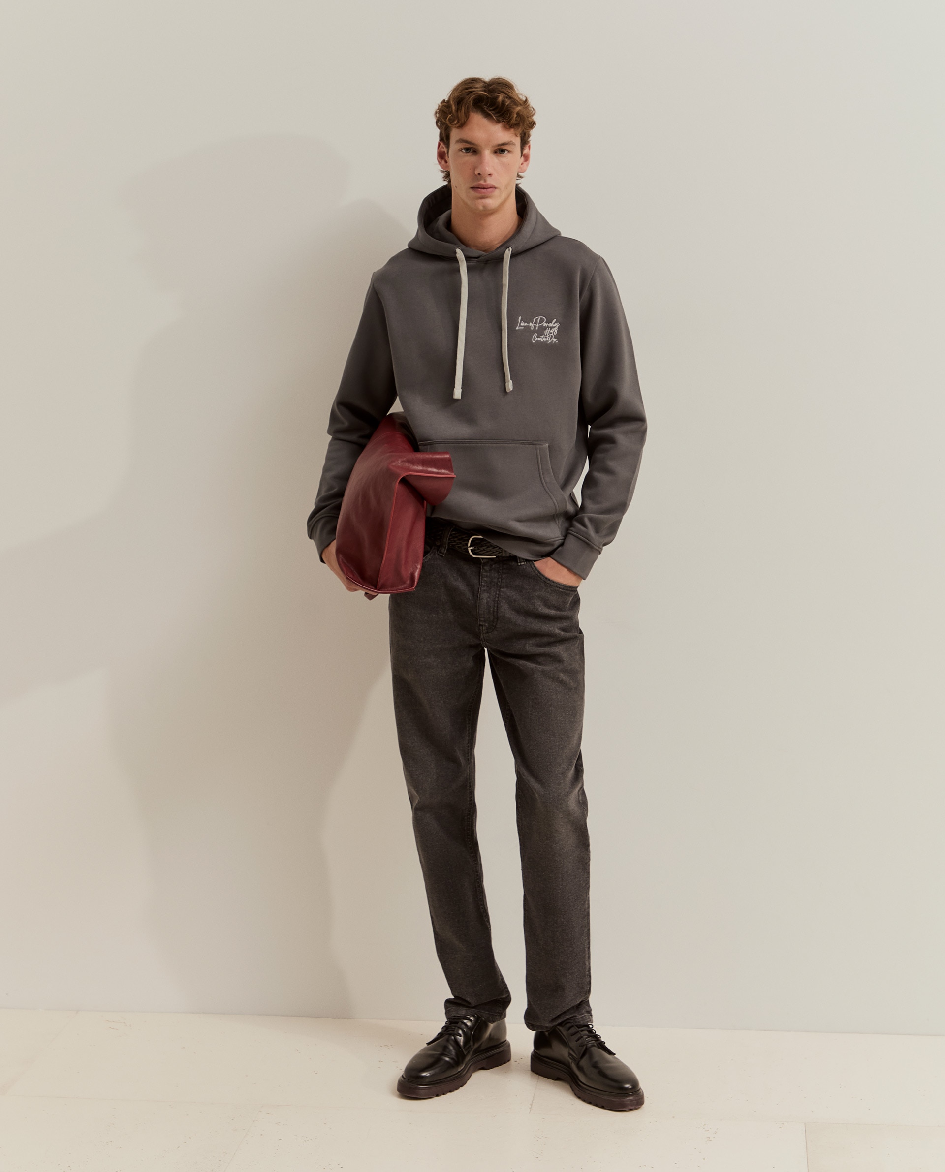 Sudadera de hombre con capucha en gris - Lion of Porches - Gris oscuro Gris oscuro-4