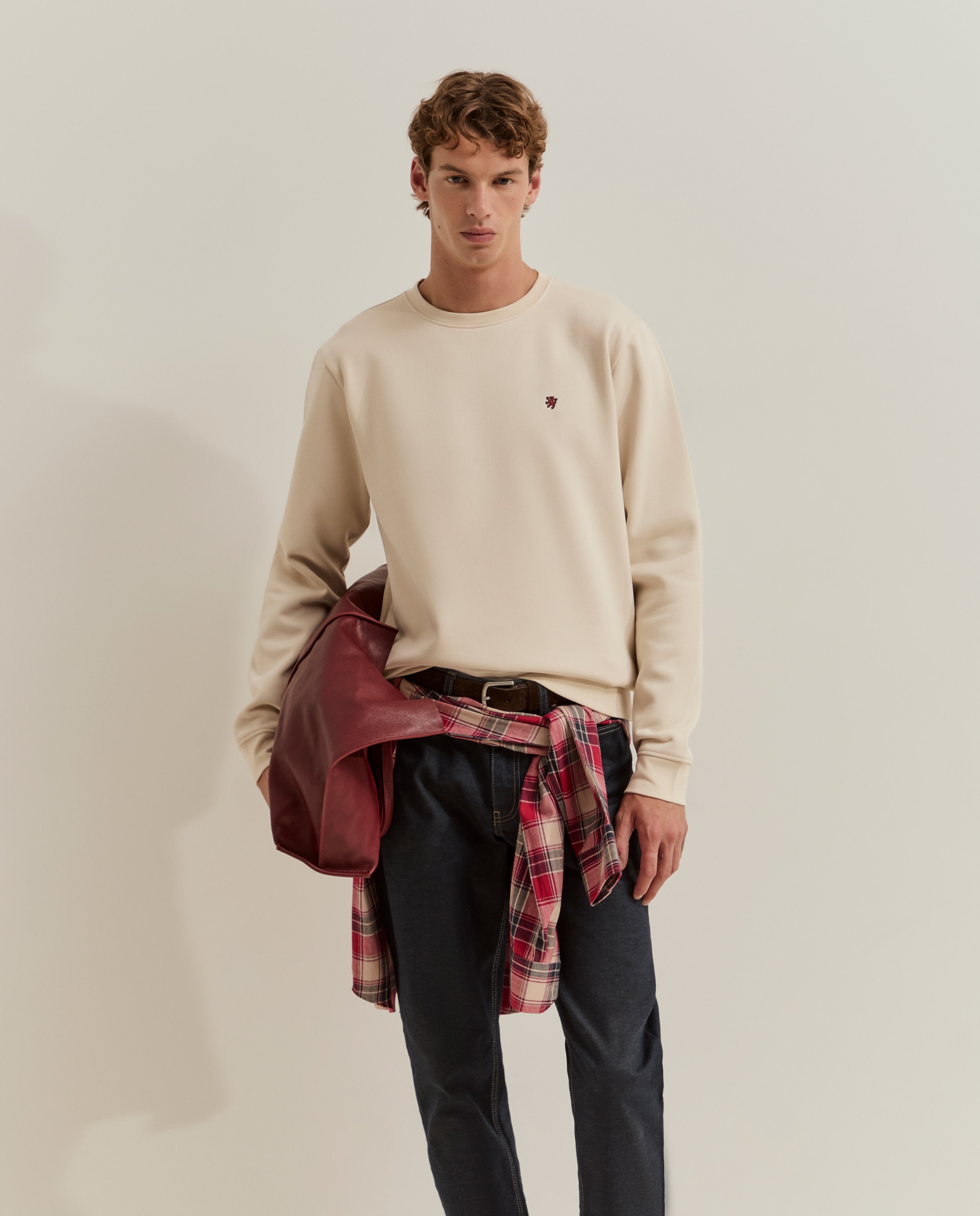 Imagen 0 de Sudadera de hombre básica en blanco Crema
