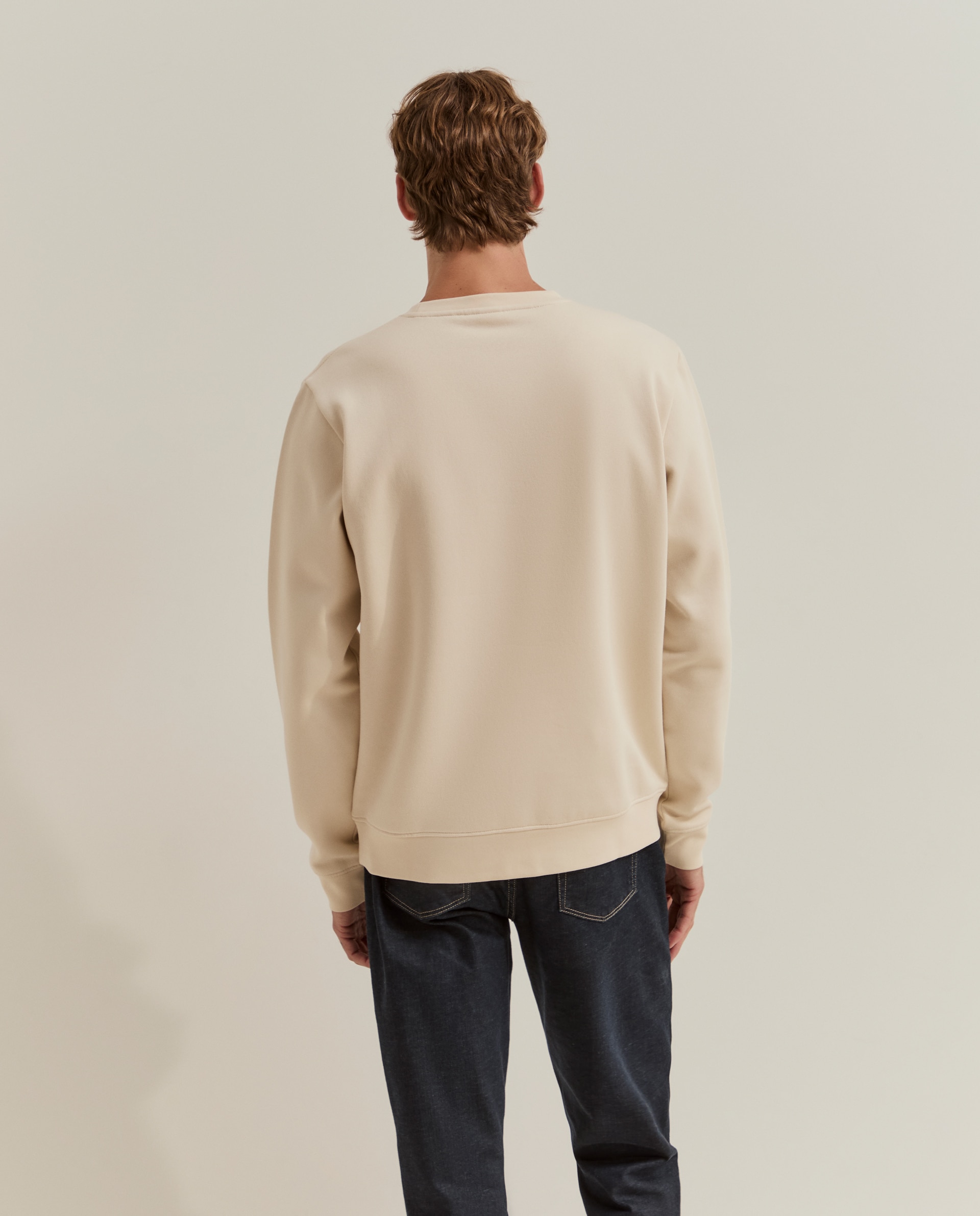 Sudadera de hombre básica en blanco - Lion of Porches - Crema Crema-3