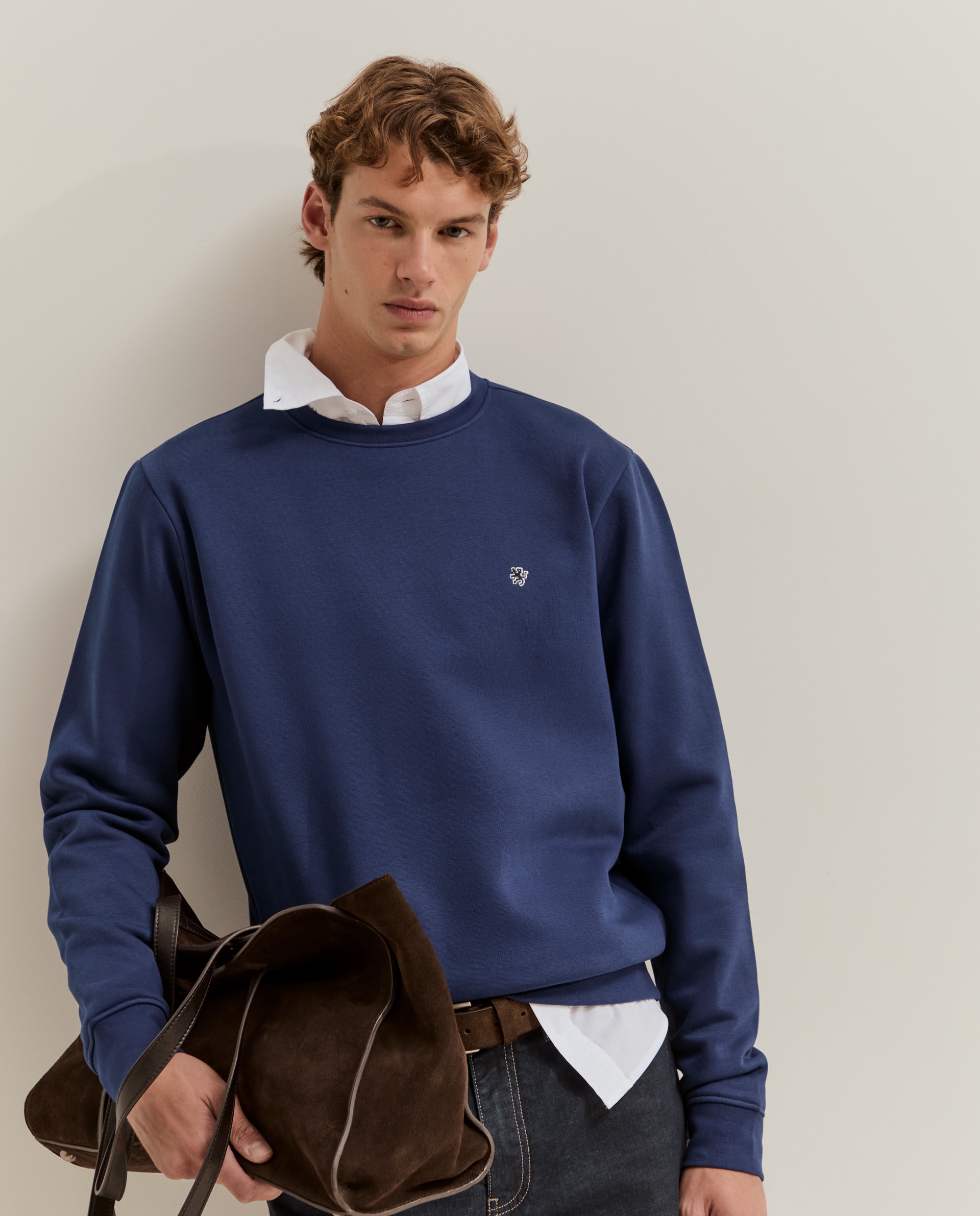 Imagen 0 de Sudadera de hombre básica en azul Azul
